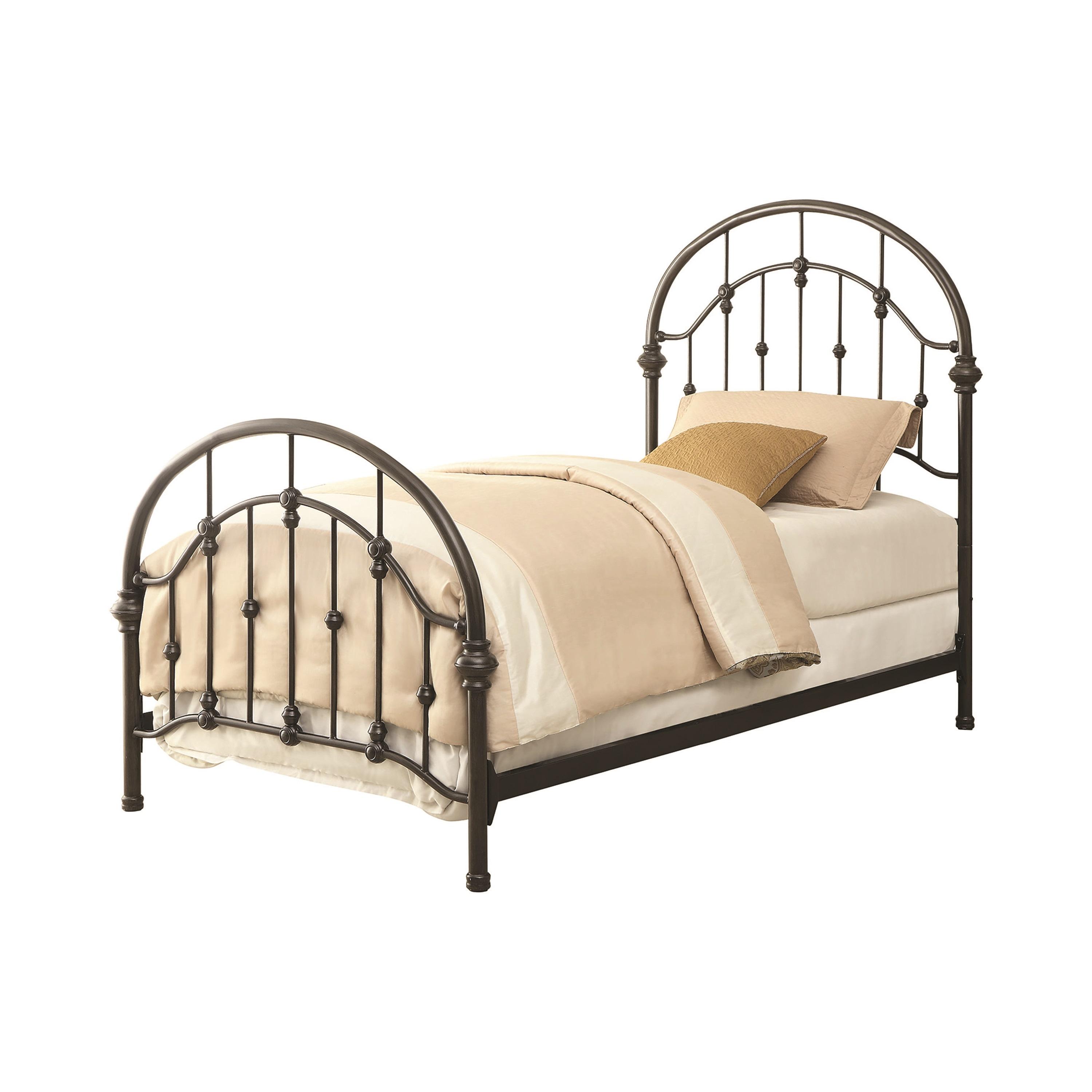 

    
Classic Dark Bronze Steel Twin Bed Coaster 300407T Rowan
