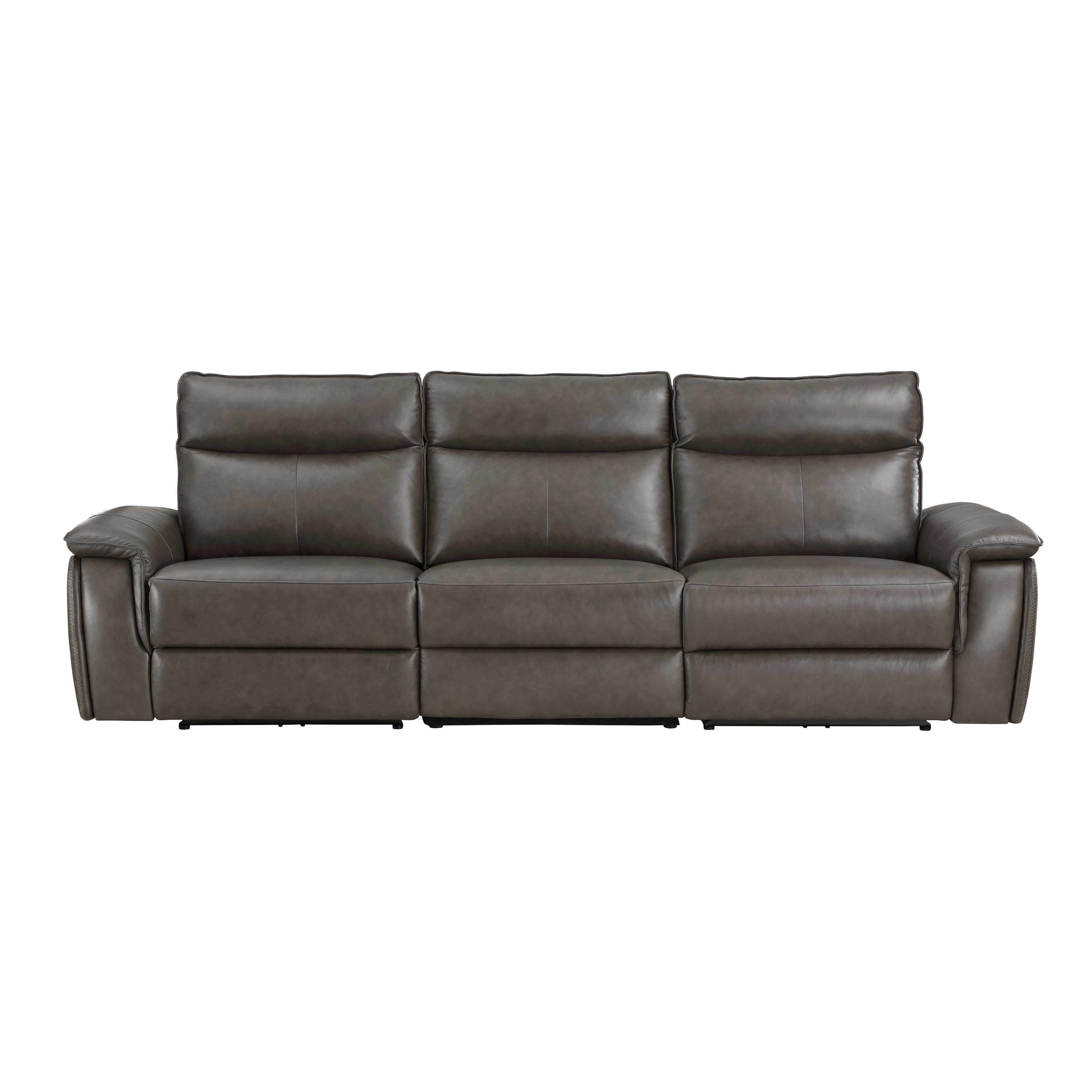 

    
Classic Dark Brown Leather 3-Piece Power Reclining Sofa Homelegance 8259RFDB-3PWH* Maroni
