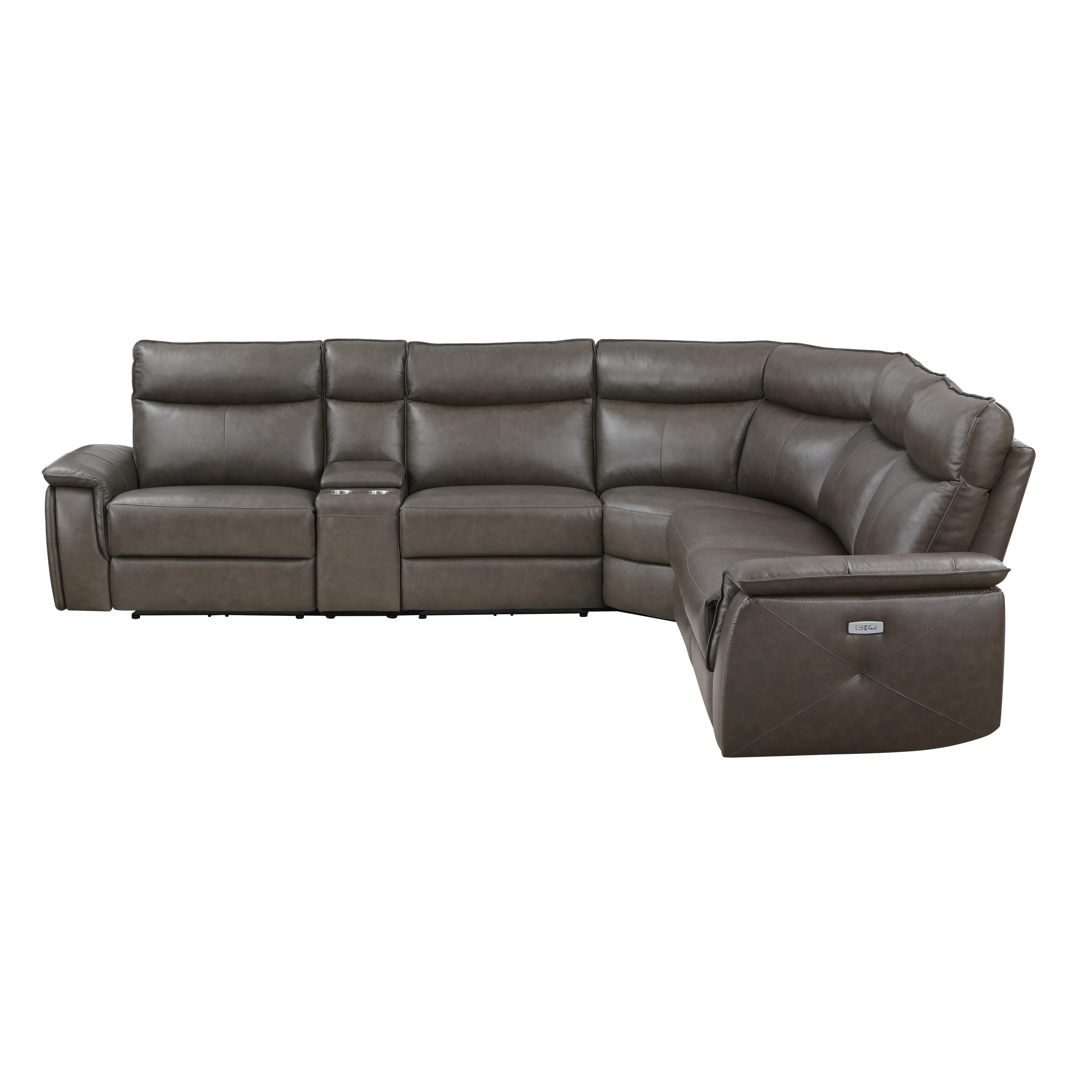 

                    
Homelegance 8259RFDB*6SCPWH Maroni Power Reclining Sectional Dark Brown Leather Purchase 
