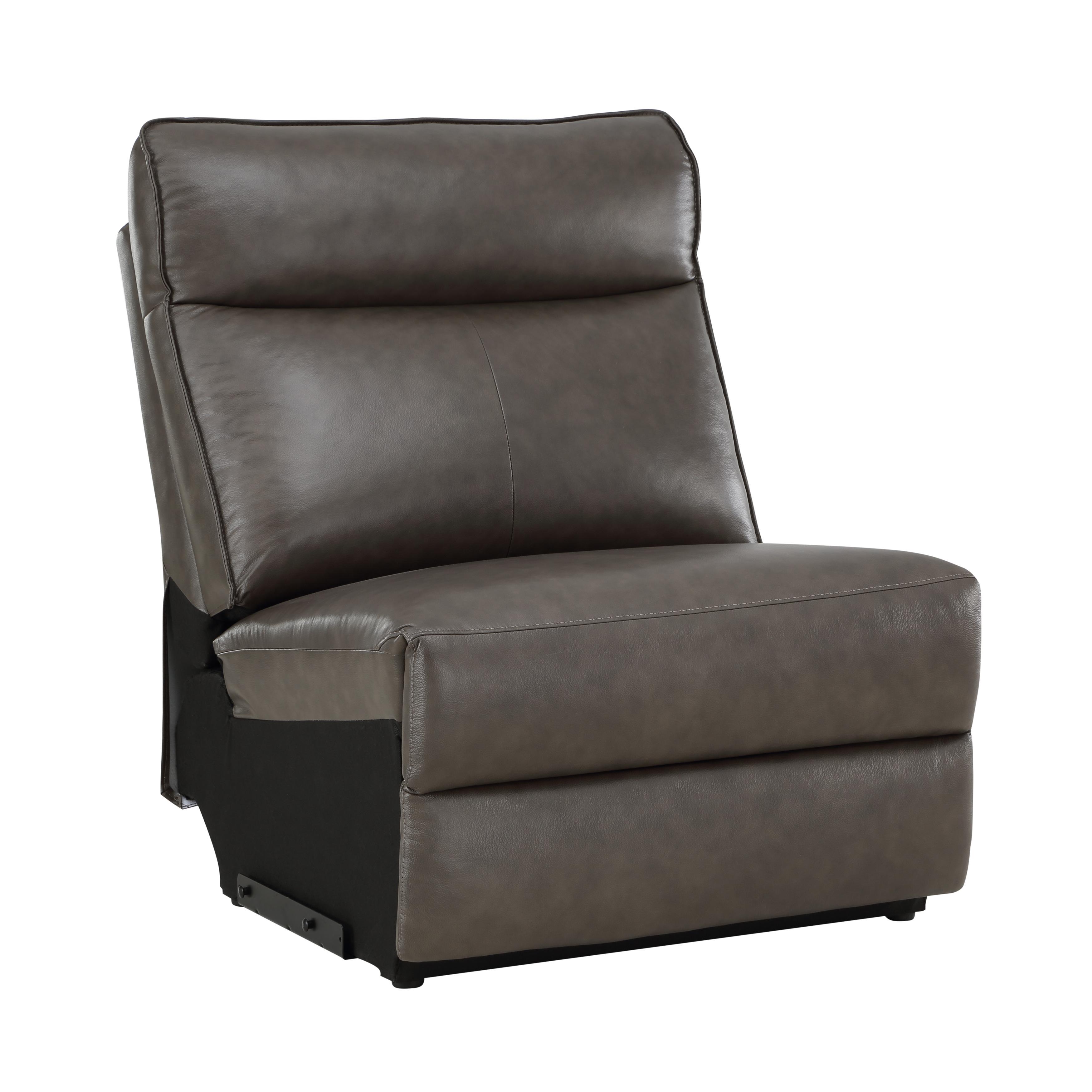 

    
Classic Dark Brown Leather Armless Chair Homelegance 8259RFDB-AC Maroni
