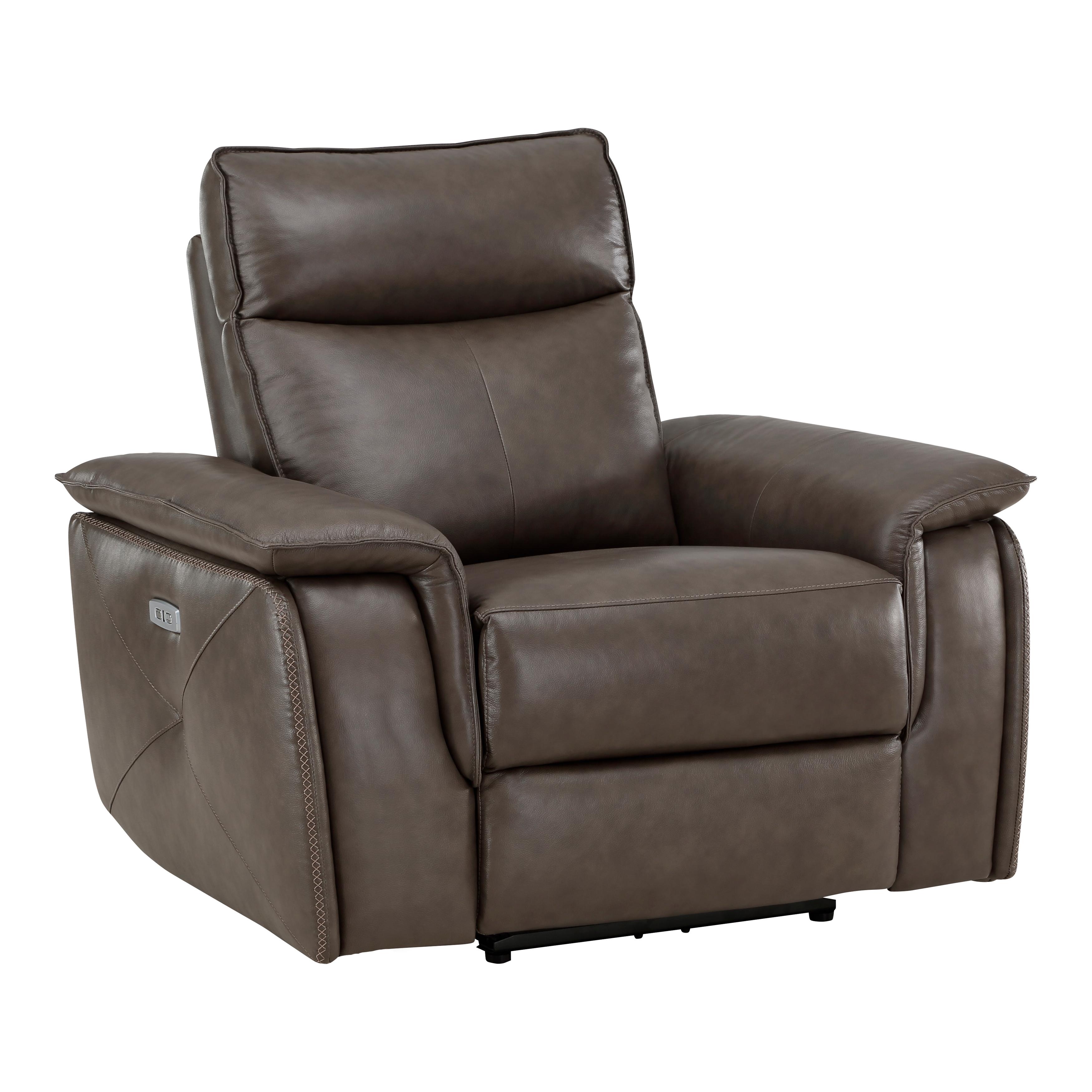 

    
Classic Dark Brown Leather Power Reclining Chair Homelegance 8259RFDB-1PWH Maroni
