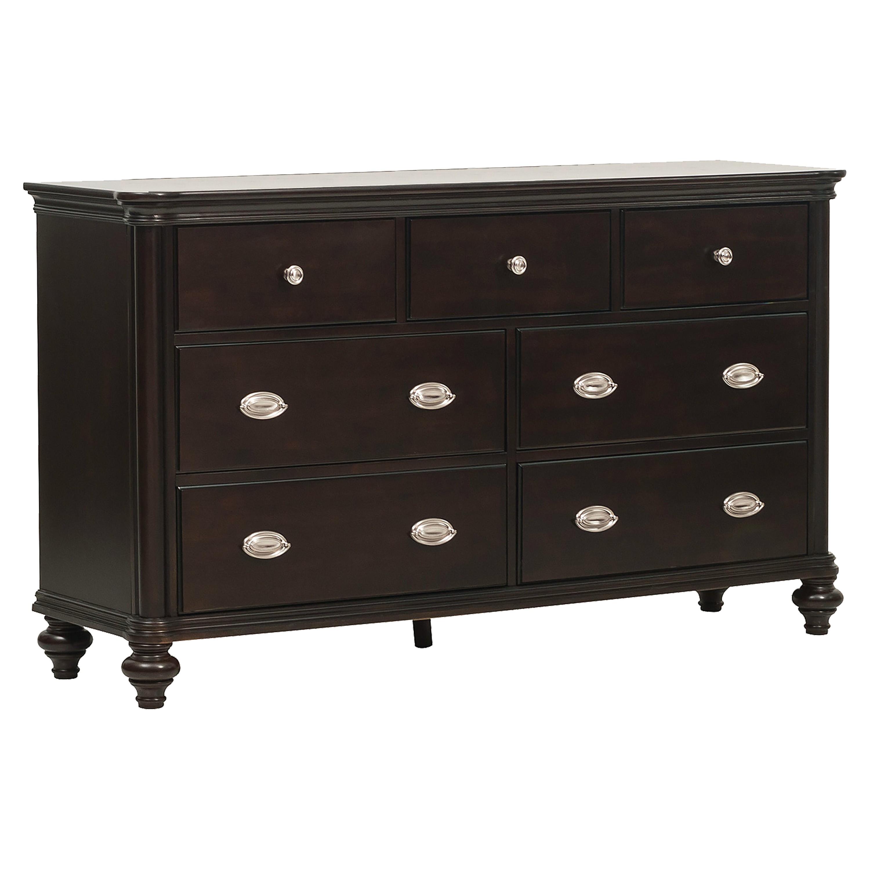 

    
Classic Dark Cherry Wood Dresser w/Mirror Homelegance 2615DC-5*6 Marston
