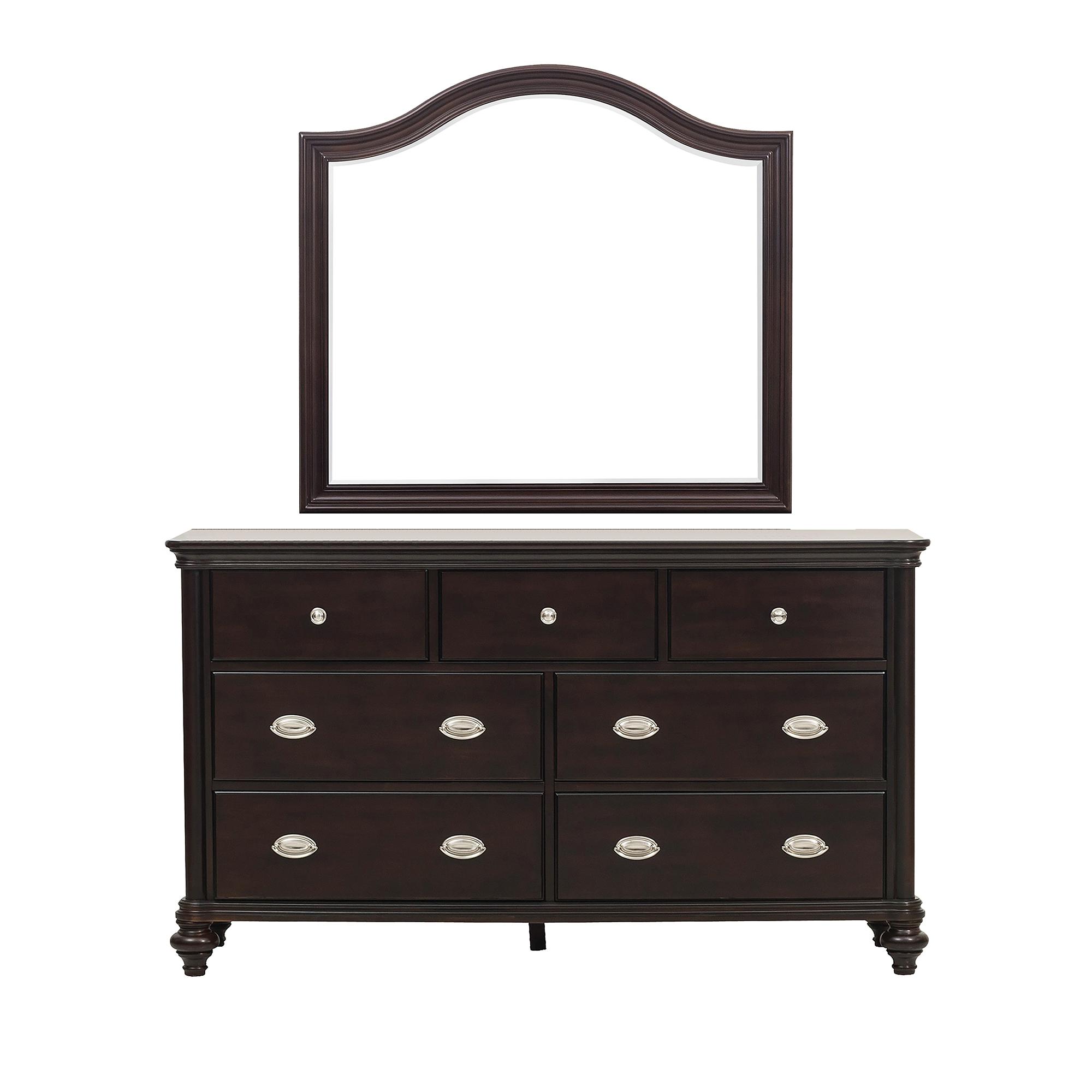 

    
Classic Dark Cherry Wood Dresser w/Mirror Homelegance 2615DC-5*6 Marston
