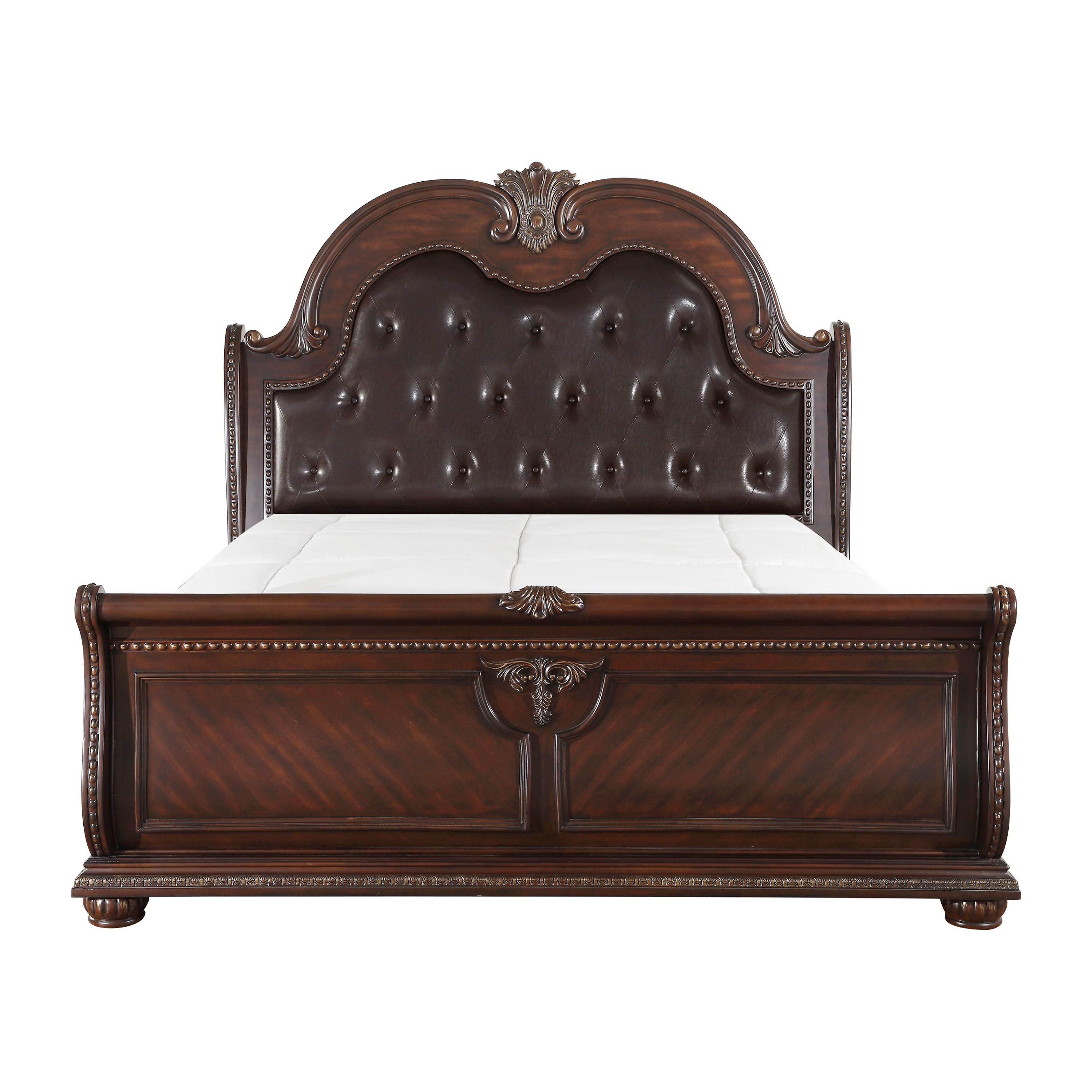 

    
Classic Dark Cherry Wood Queen Bed Homelegance 1757-1* Cavalier
