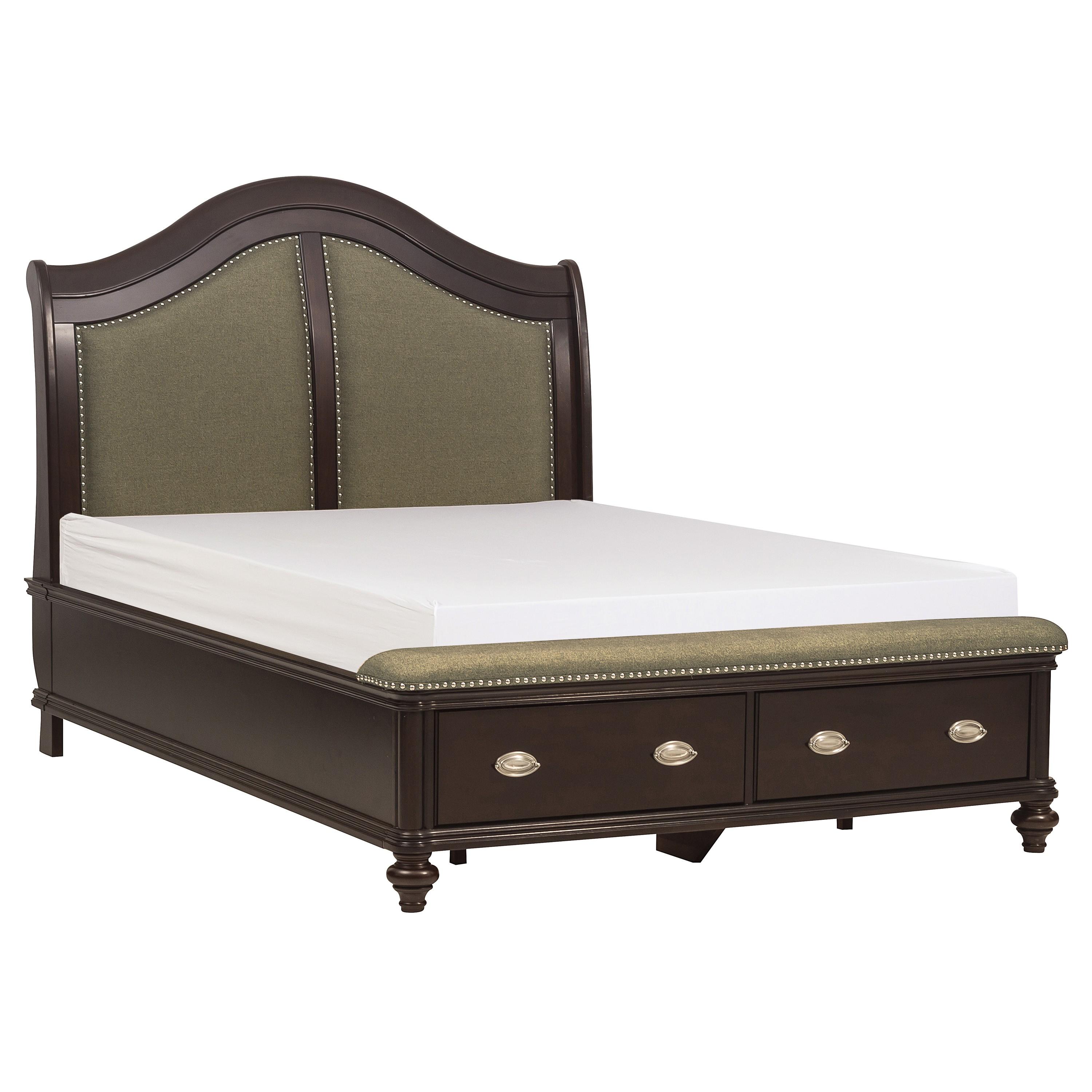 

    
Classic Dark Cherry Wood Queen Bed Homelegance 2615DC-1* Marston
