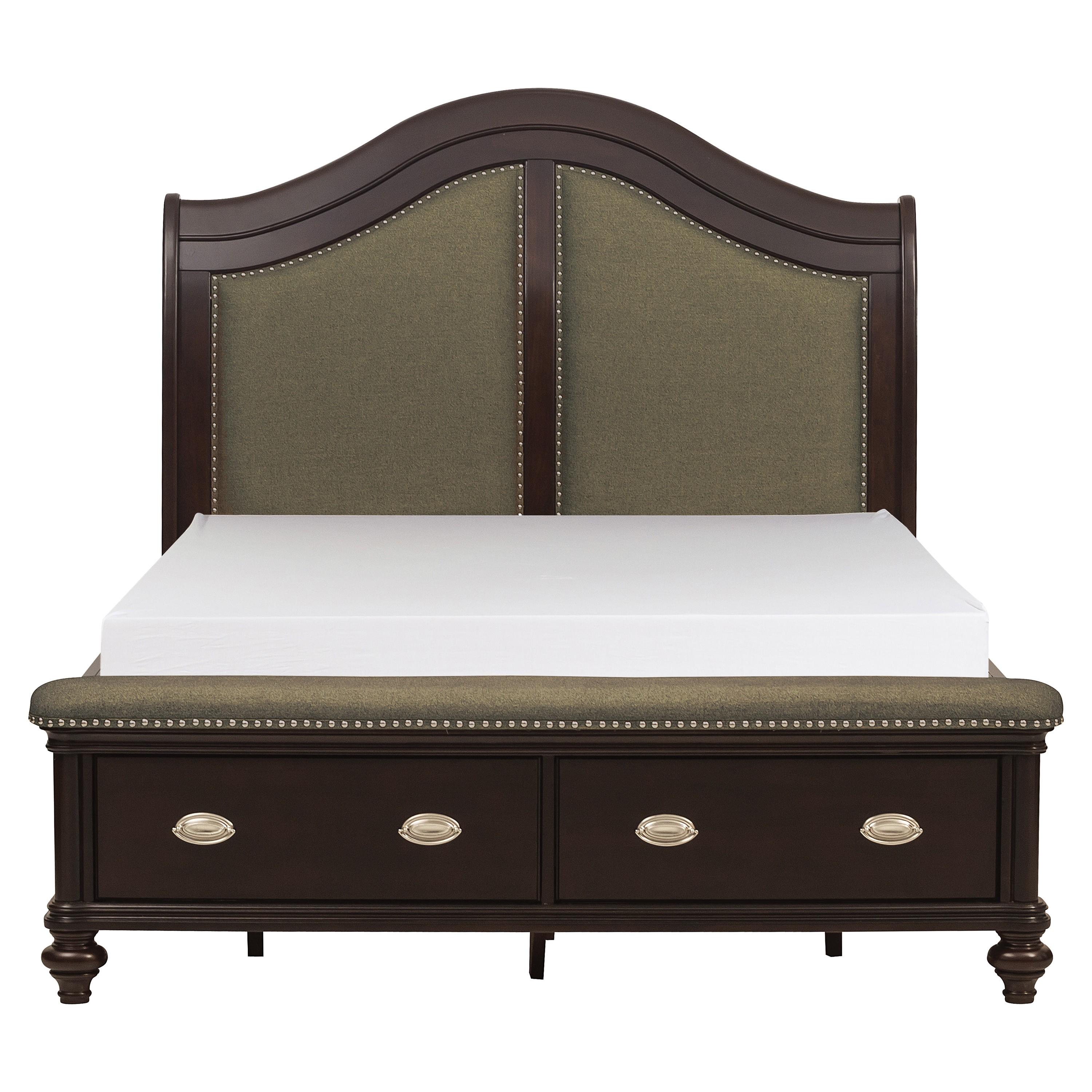 

    
Classic Dark Cherry Wood Queen Bed Homelegance 2615DC-1* Marston
