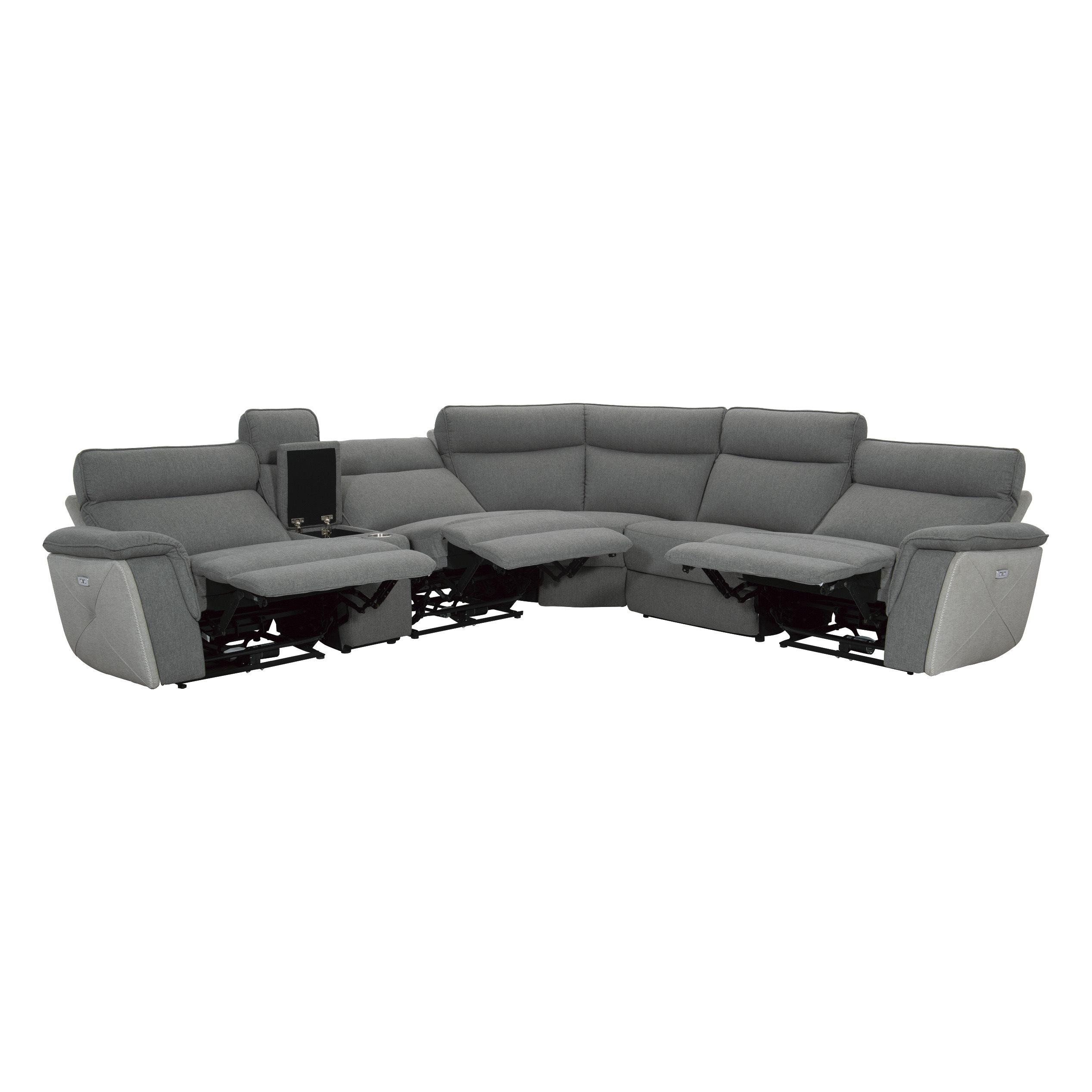 

    
Classic Dark Gray Textured 6-Piece Power Reclining Sectional Homelegance 8259DG*6SCPWH Maroni
