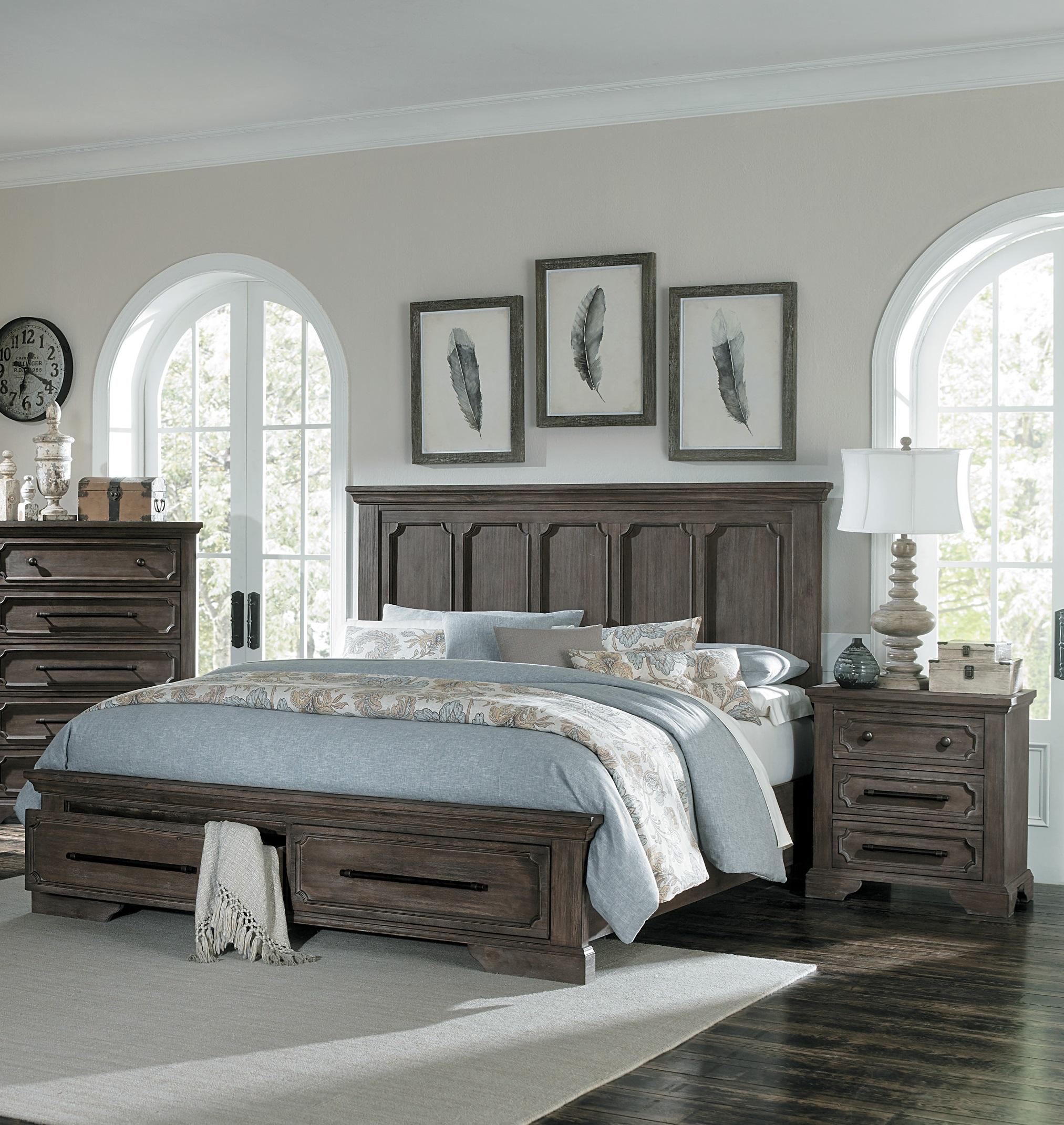 

    
Classic Distressed Dark Oak Wood CAL Bedroom Set 3pcs Homelegance 5438K-1CK* Toulon
