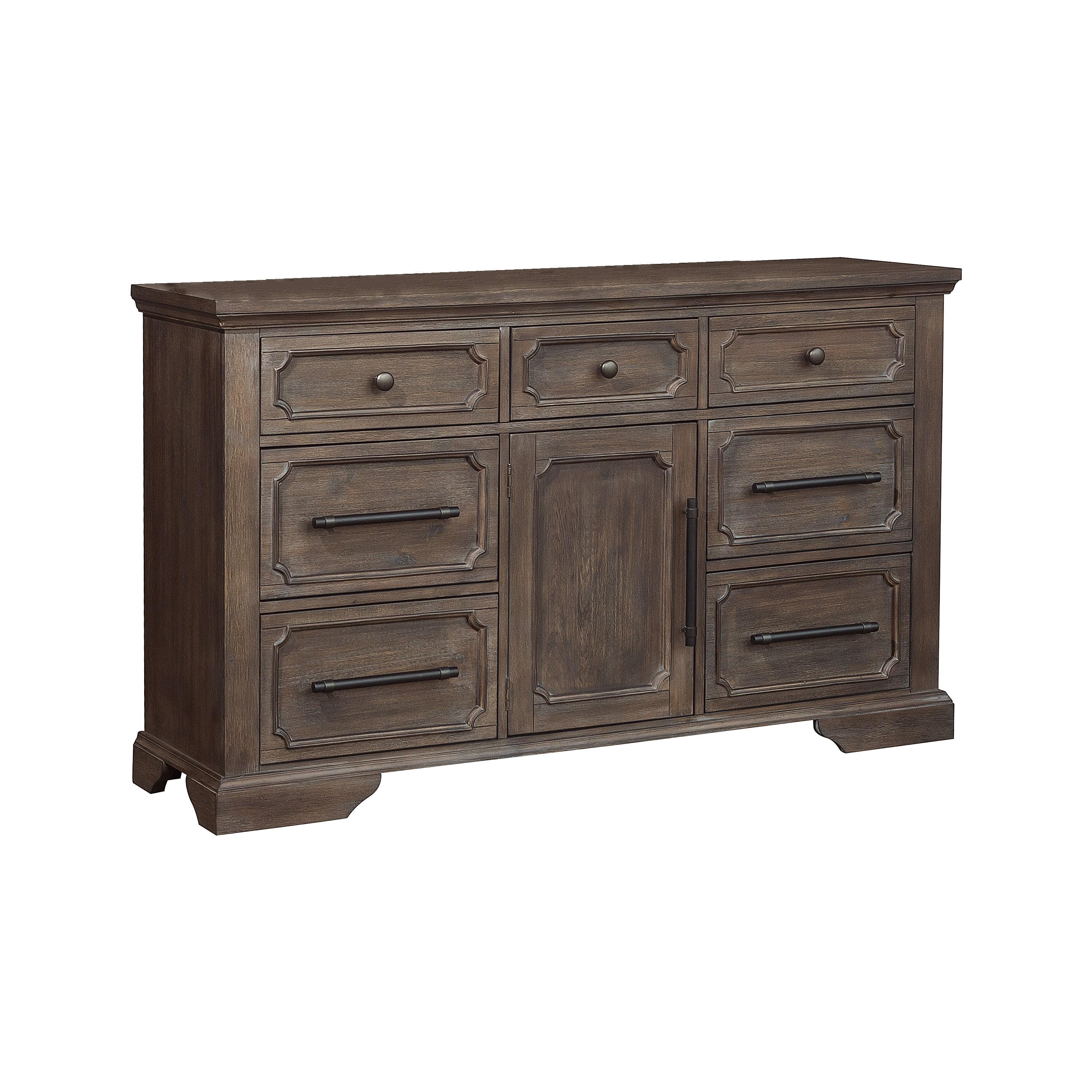 

    
Classic Distressed Dark Oak Wood Dresser Homelegance 5438-5 Toulon
