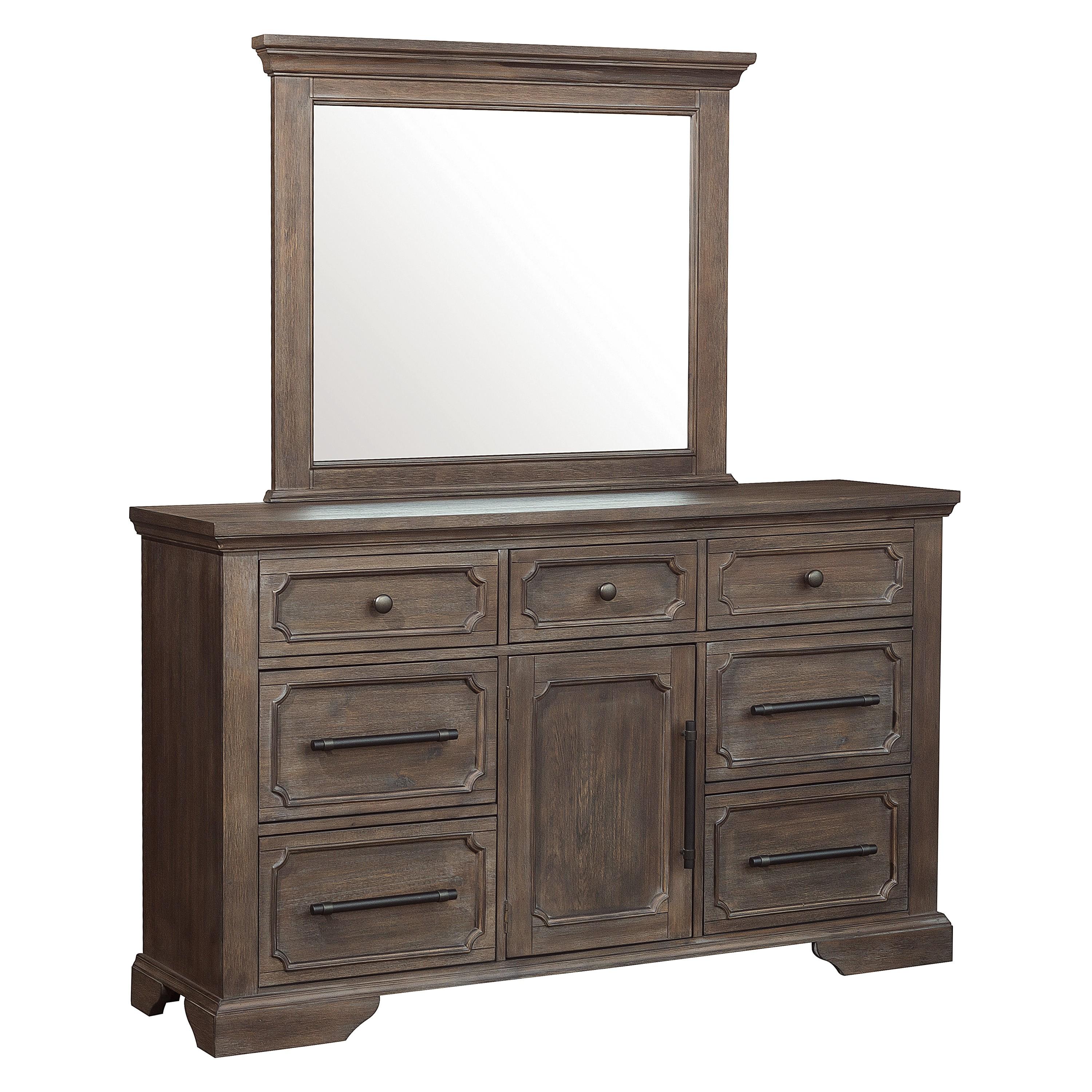 

    
Classic Distressed Dark Oak Wood Dresser w/Mirror Homelegance 5438-5*6 Toulon

