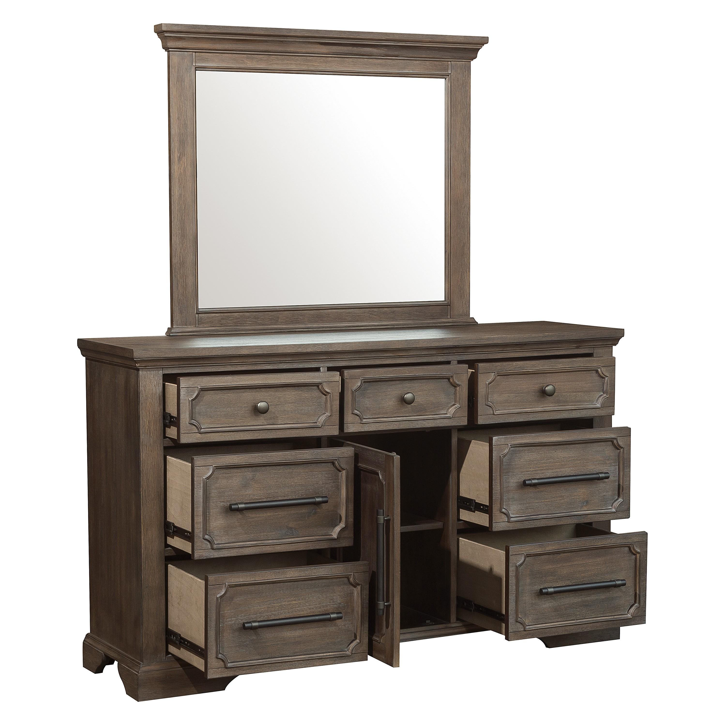 

    
Classic Distressed Dark Oak Wood Dresser w/Mirror Homelegance 5438-5*6 Toulon
