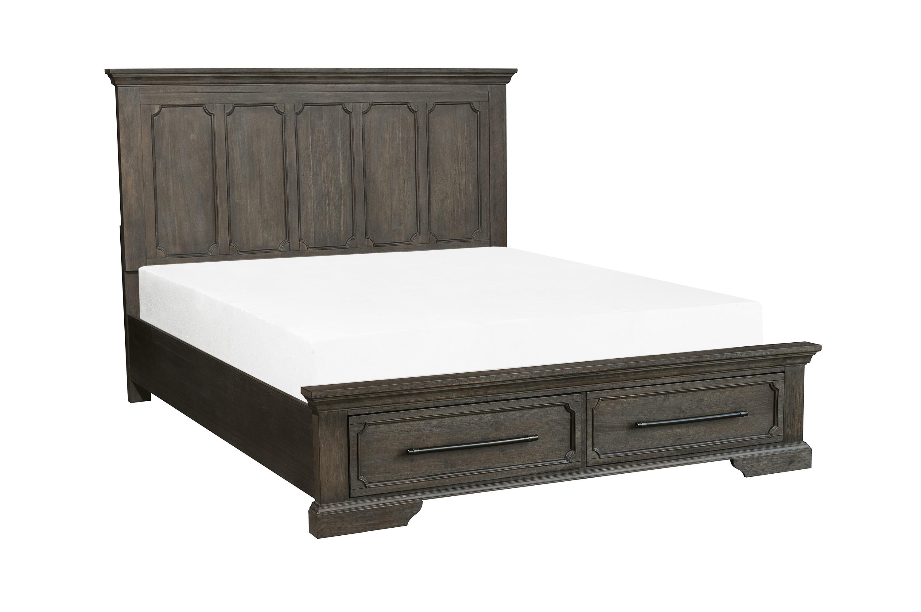 

    
Classic Distressed Dark Oak Wood King Bed Homelegance 5438K-1EK* Toulon
