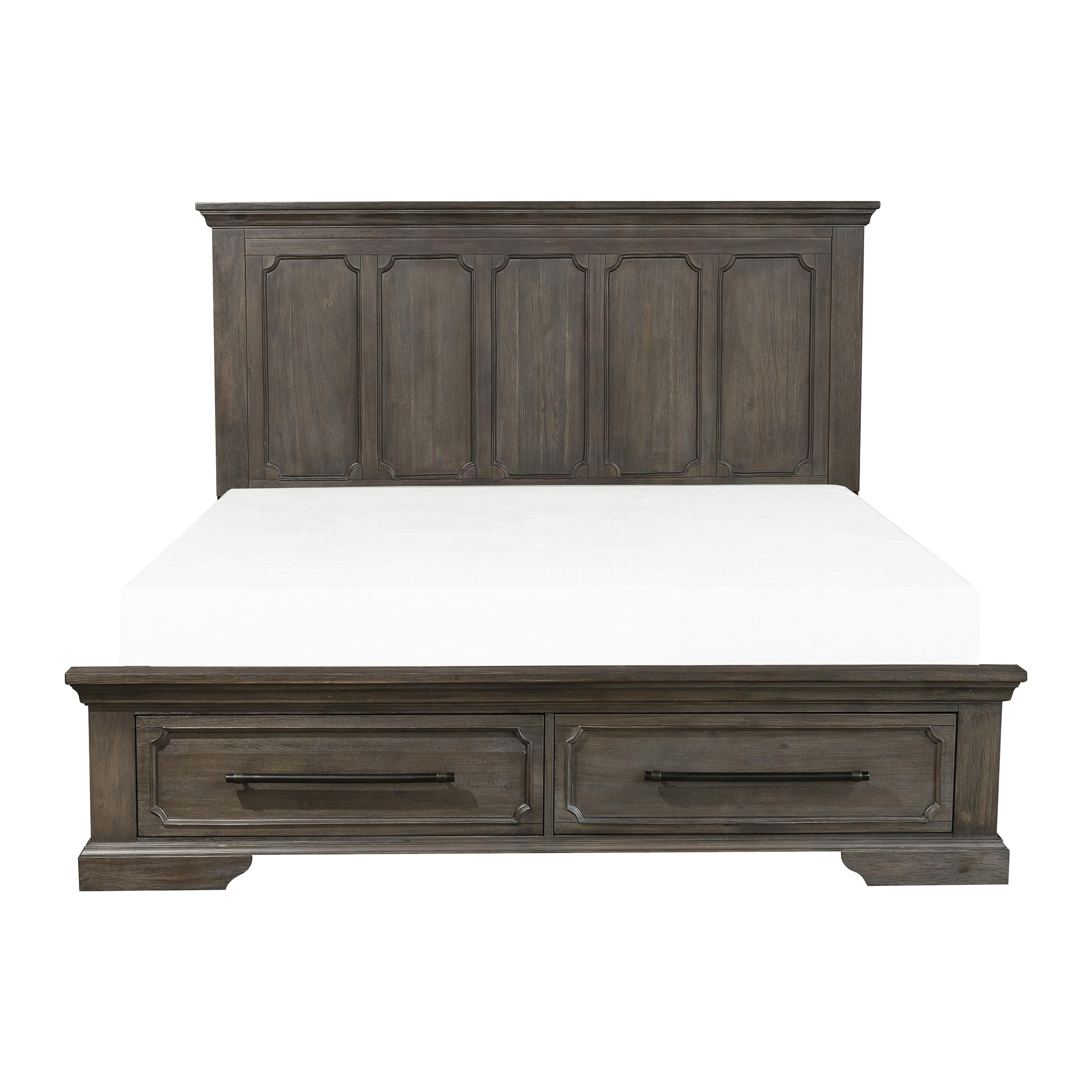 

    
Classic Distressed Dark Oak Wood King Bed Homelegance 5438K-1EK* Toulon

