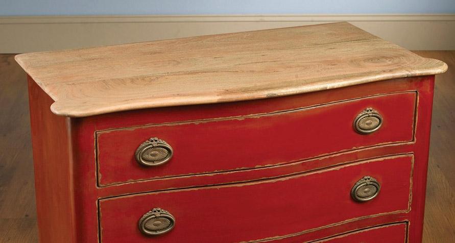 

    
Classic Distressed Red Finish Driftwood Top Three Drawers Chest by AA Importing Traditional
