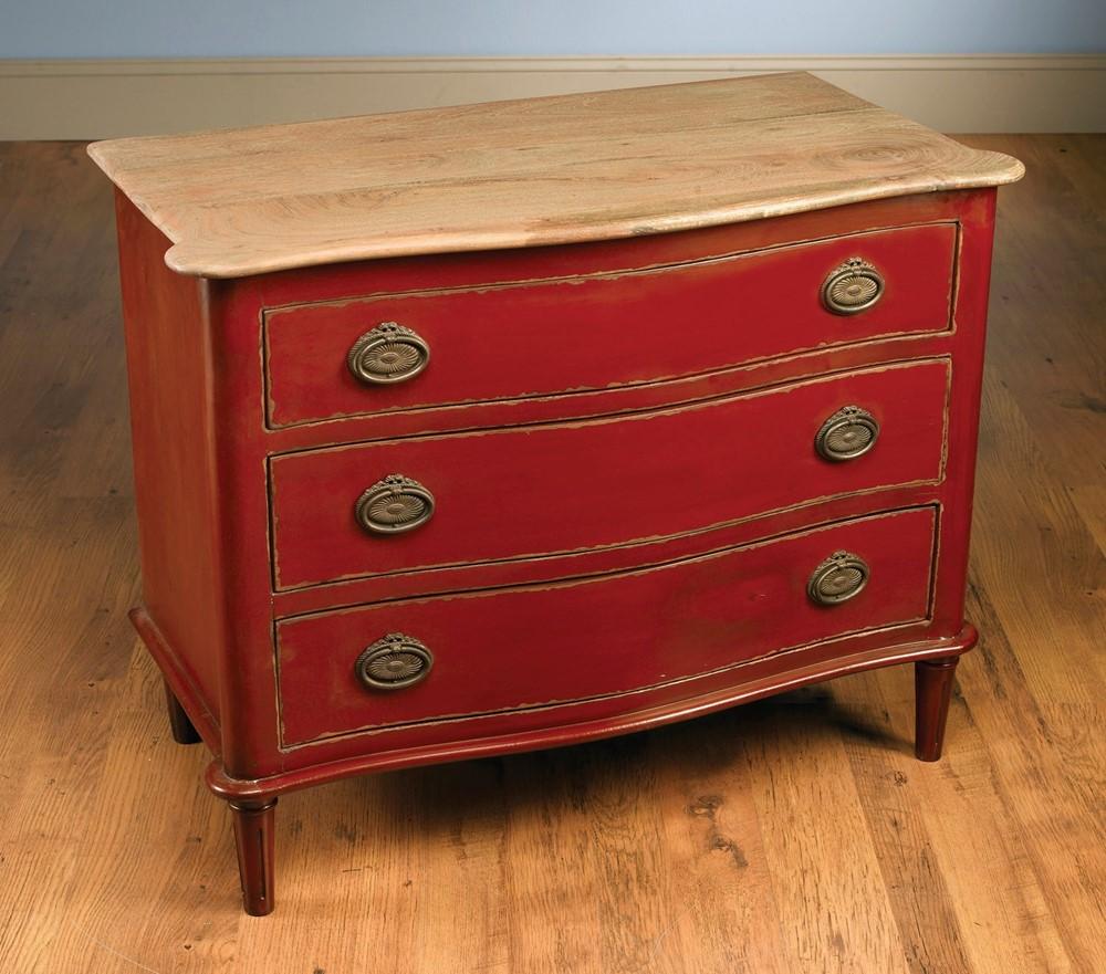 

    
Classic Distressed Red Finish Driftwood Top Three Drawers Chest by AA Importing Traditional
