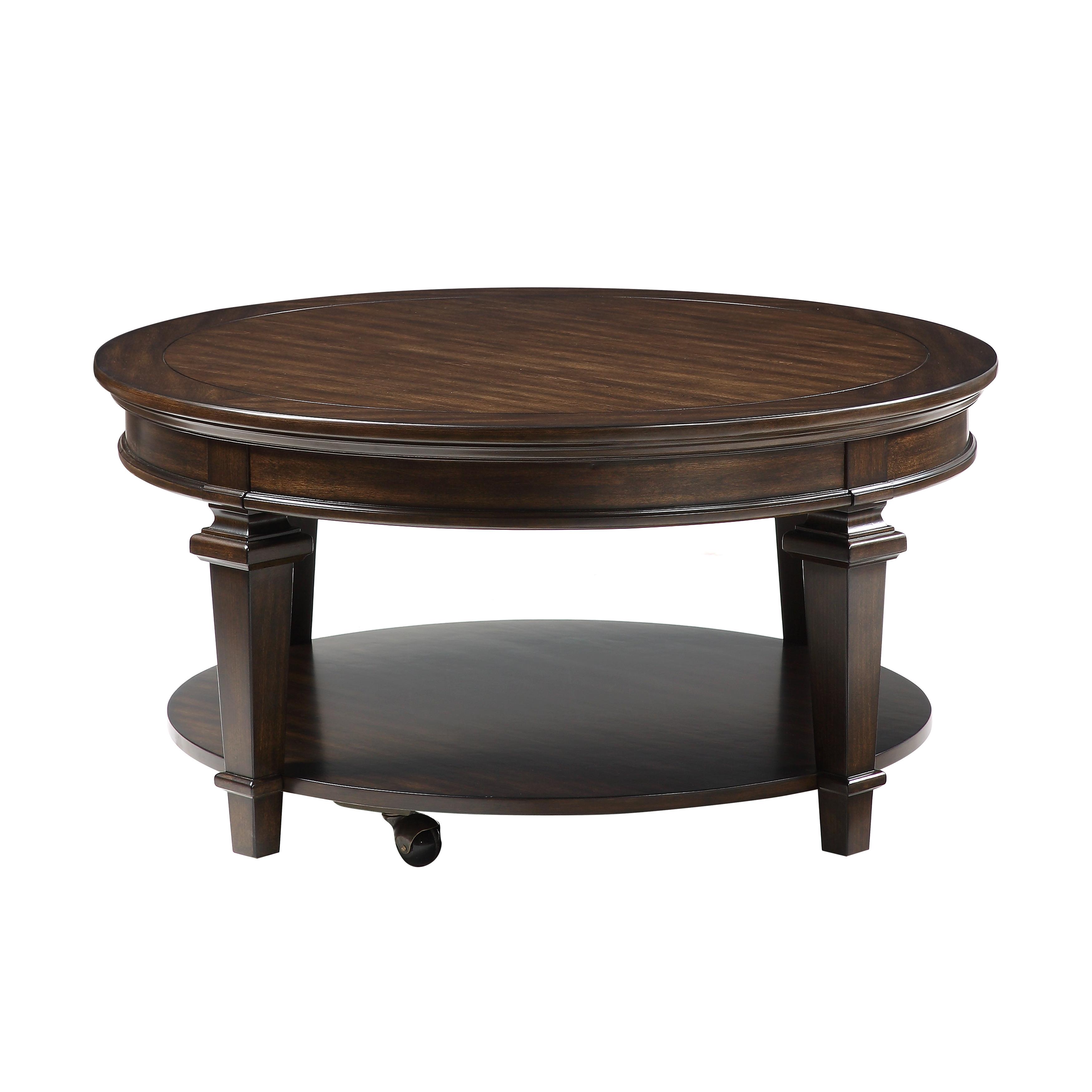 

    
Classic Espresso Wood Cocktail Table Homelegance 3681-01RD Tobias
