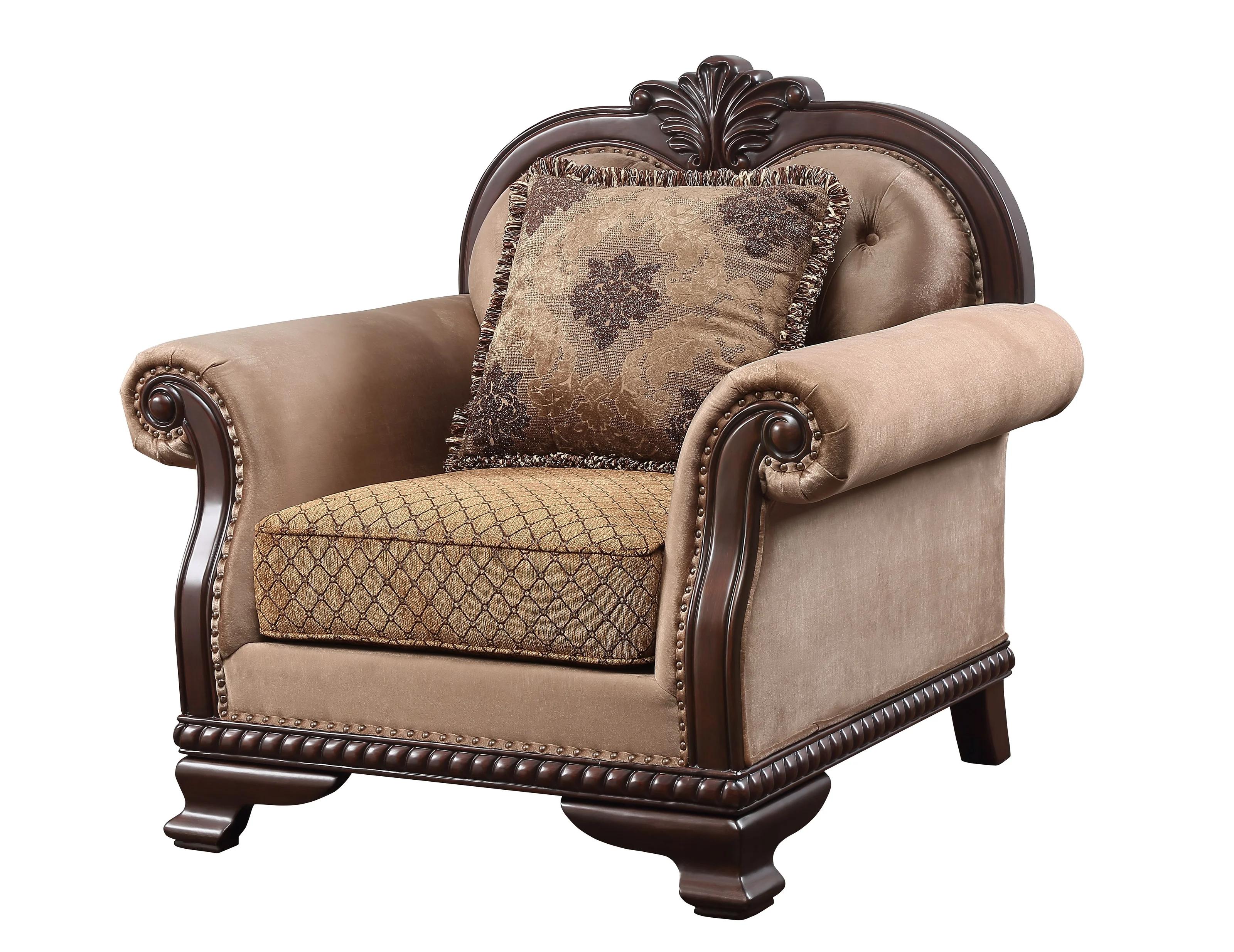 

    
Classic Tan Fabric Chair by Acme Chateau De Ville 58267
