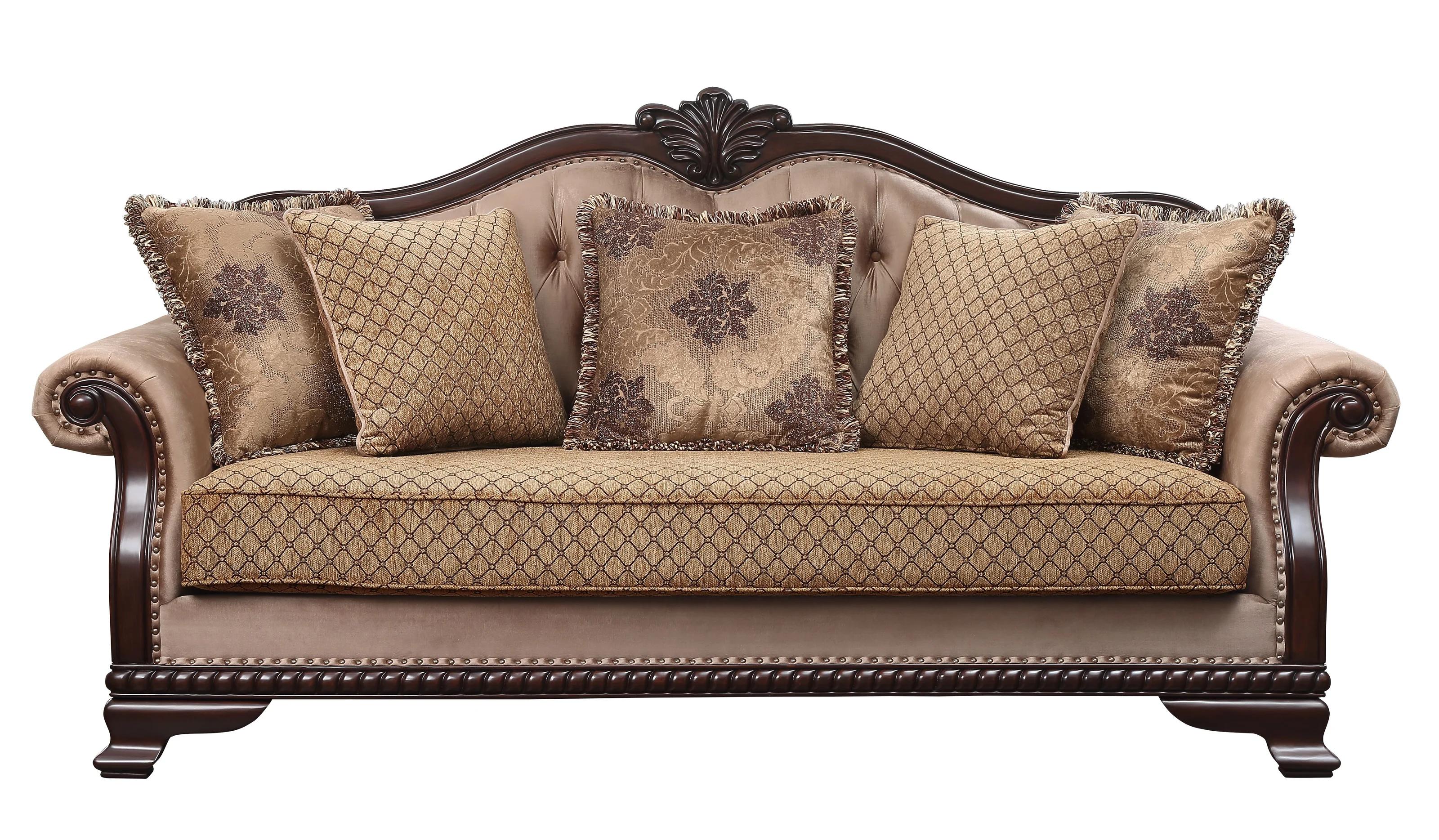 

    
Classic Tan Fabric Sofa by Acme Chateau De Ville 58265
