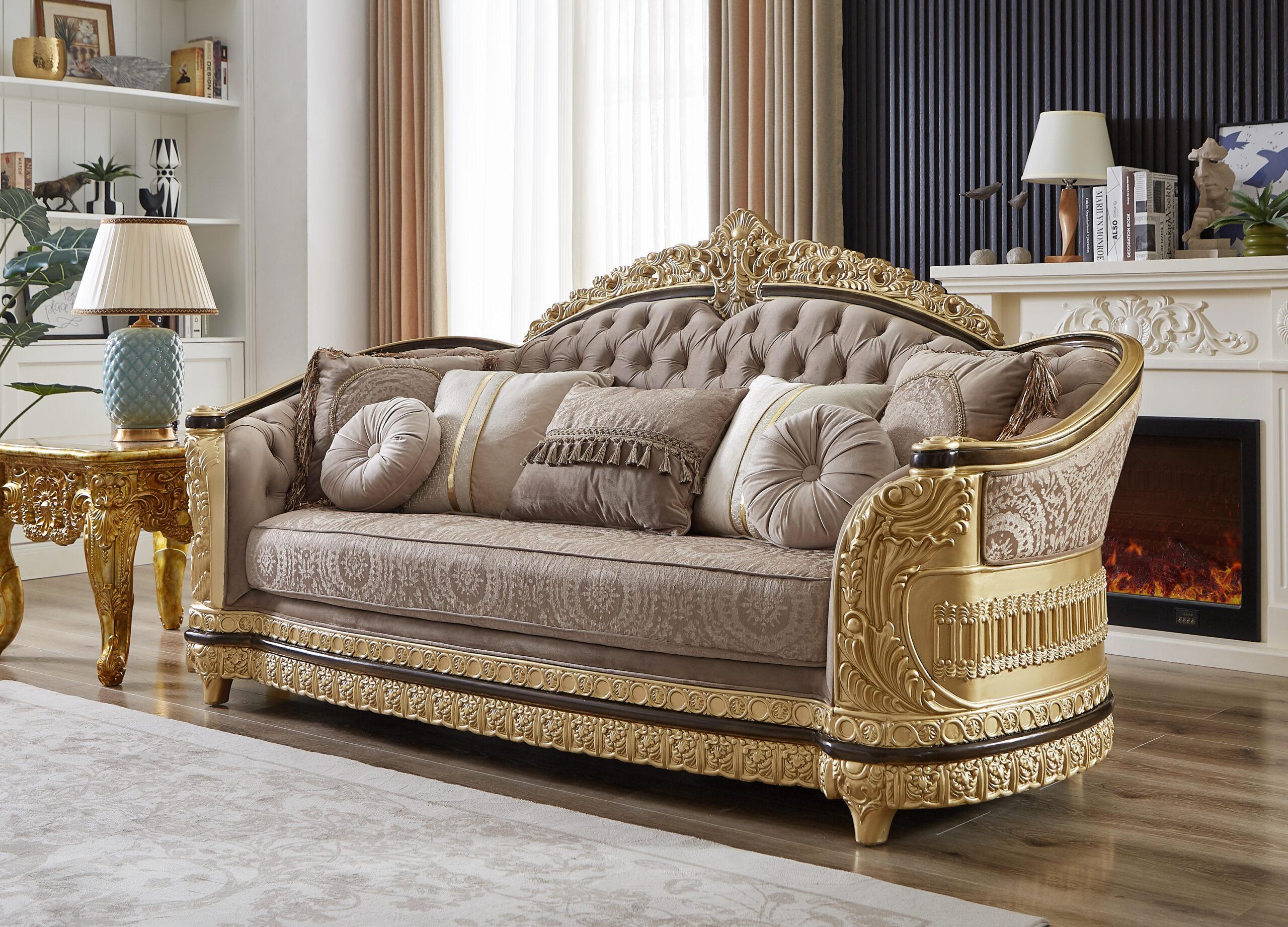 

    
Classic Gold/Gray Wood Living Room Set 3PCS Homey Design HD-9021
