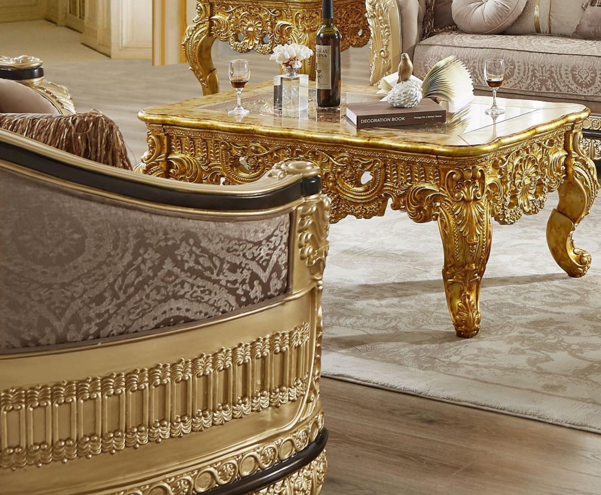 

    
Classic Gold/Gray Wood Sofa Homey Design HD-9021
