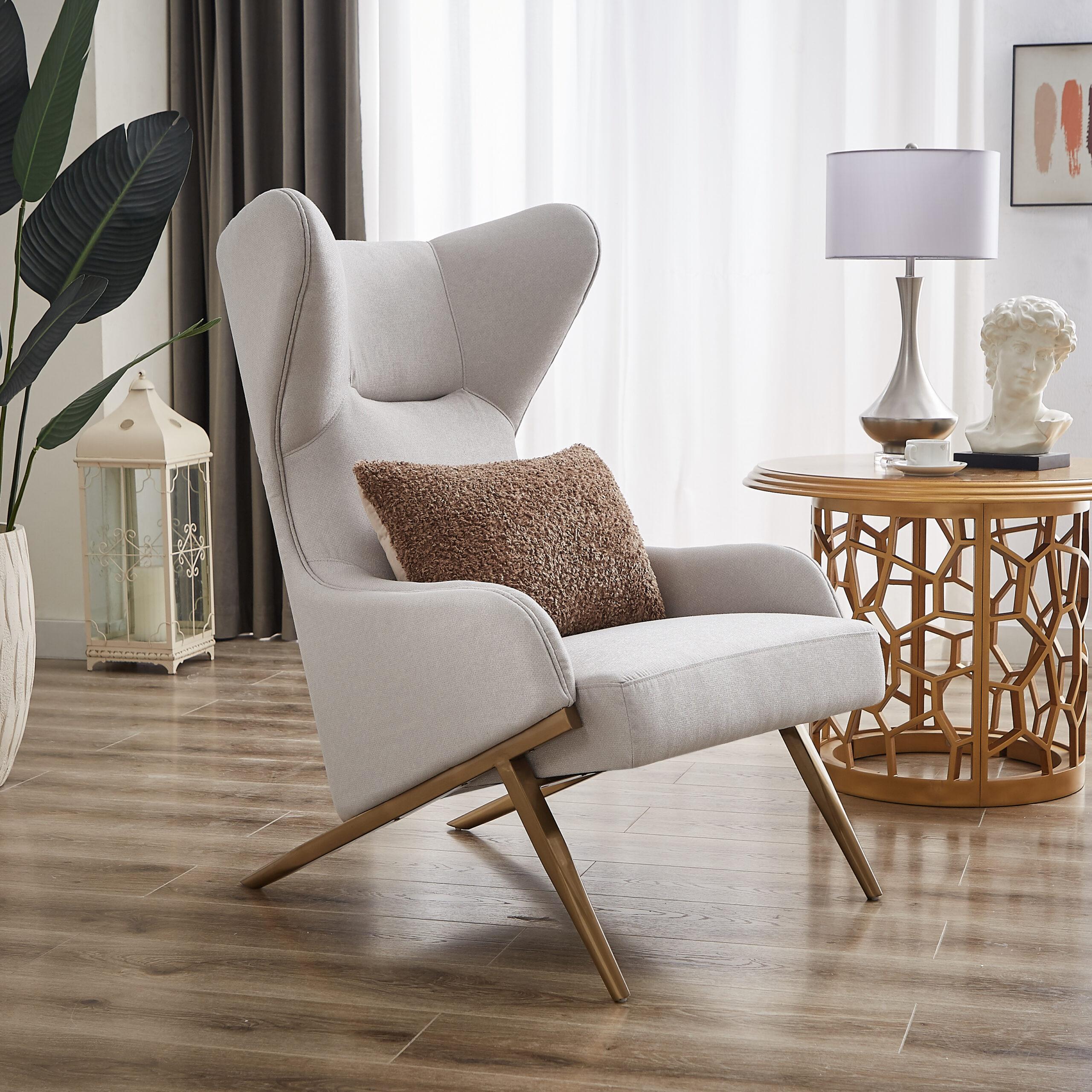 

    
Classic Gold/Light Gray Wood Chair Homey Design HD-9027
