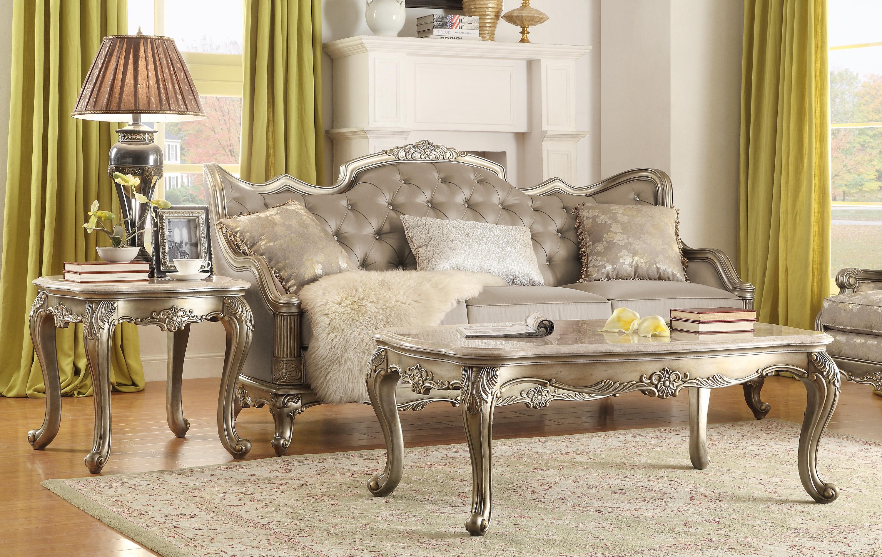 Classic Occasional Table Set 8412-2PC Florentina 8412-2PC in Gold 