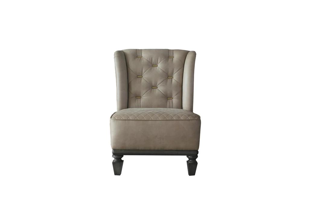 

    
Classic Gold & Pearl Gray Accent Chair by Acme House Marchese 58868
