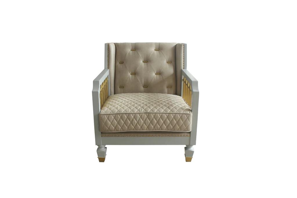 

    
Acme Furniture House Marchese Chair Beige 58867
