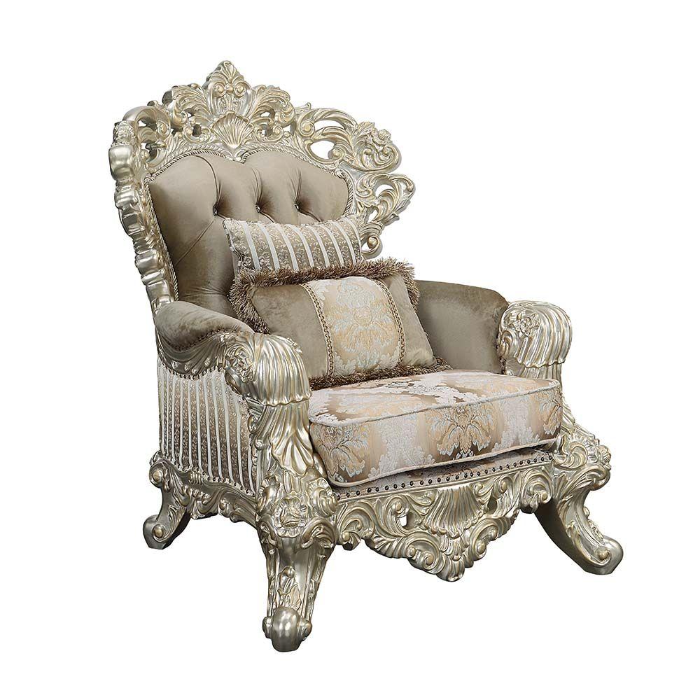 Classic, Traditional Chair Sorina Chair LV01207-C LV01207-C in Silver, Gold Fabric