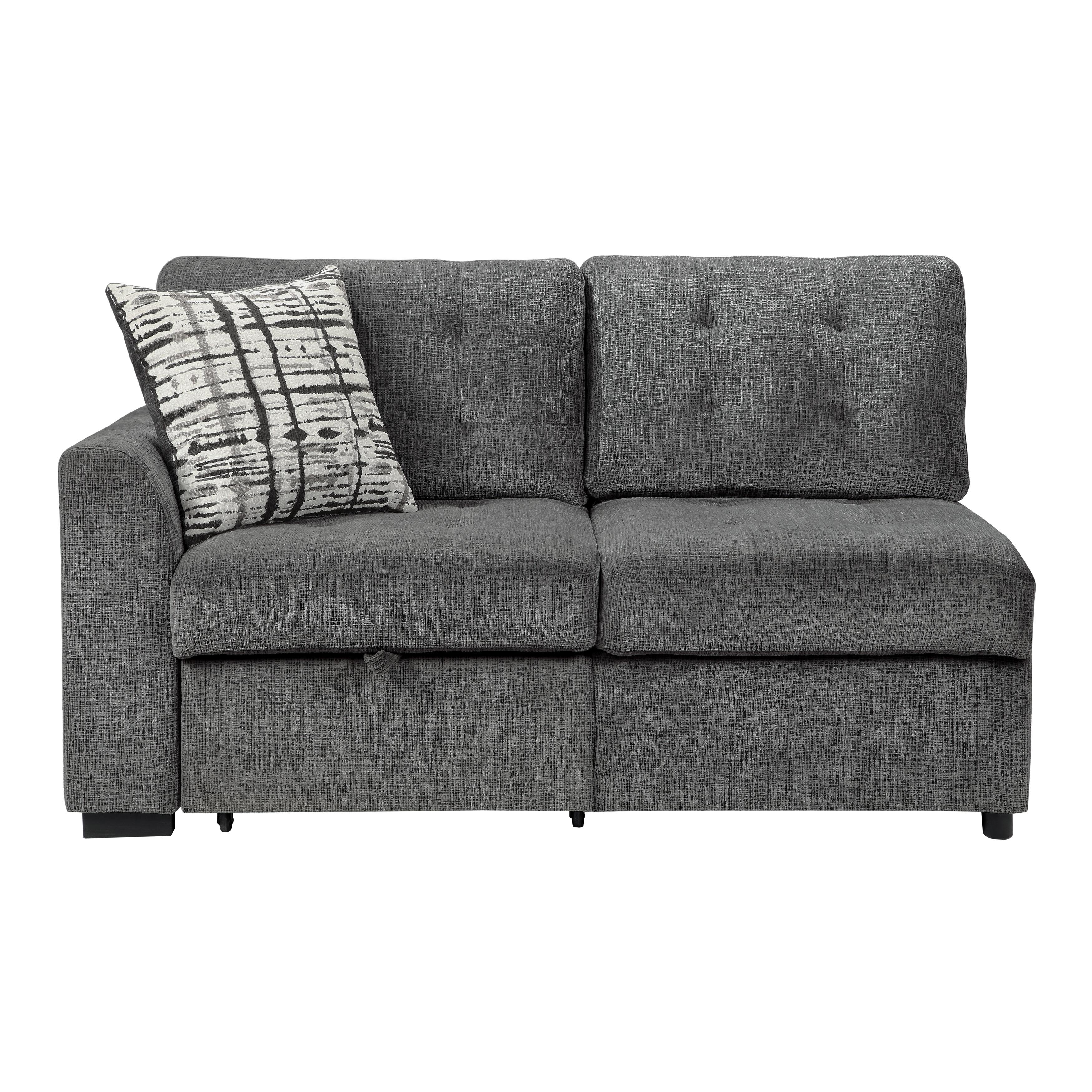 

    
 Order  Classic Gray Chenille 3-Piece Sectional Homelegance 9311GY*SC Lanning
