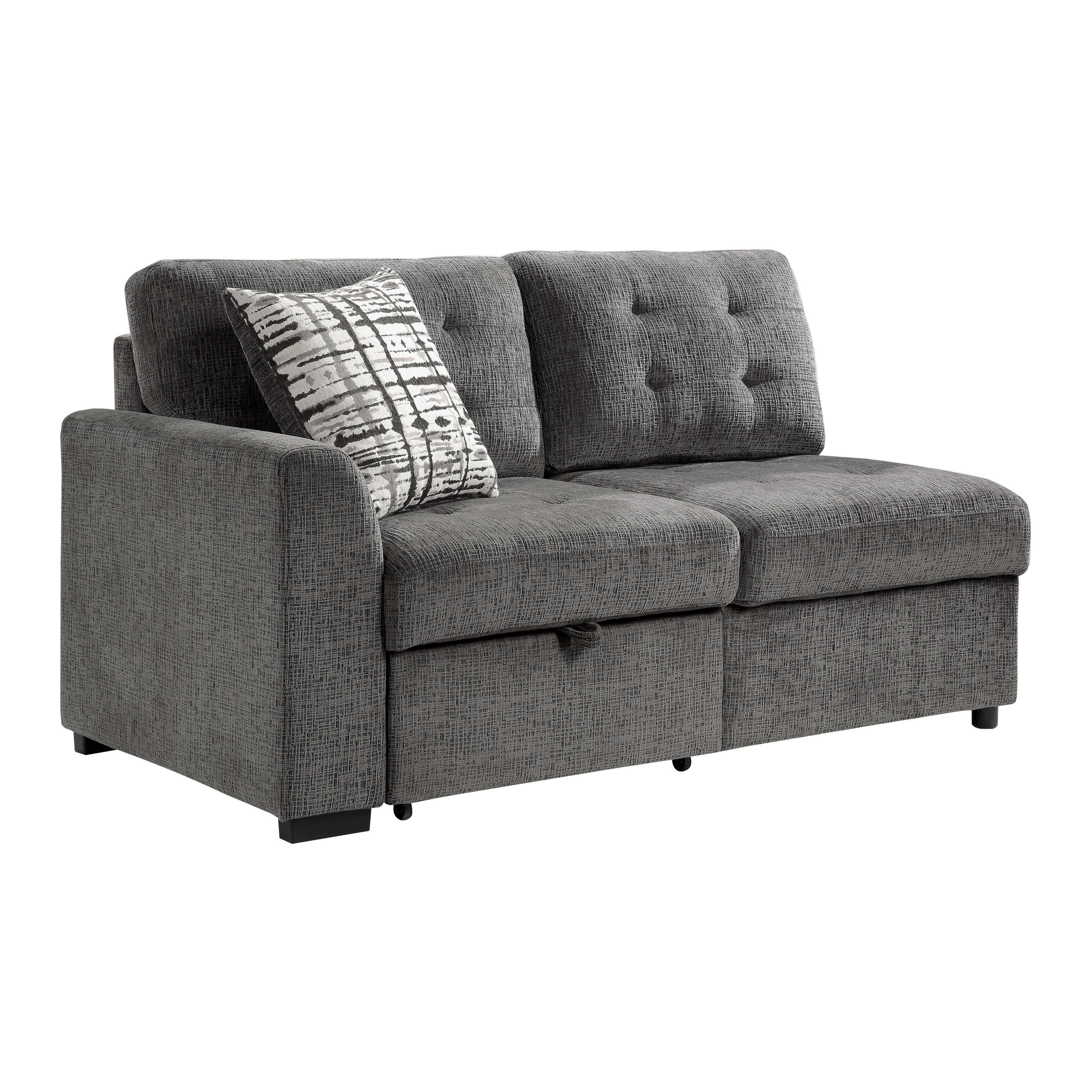 

                    
Buy Classic Gray Chenille 3-Piece Sectional Homelegance 9311GY*SC Lanning

