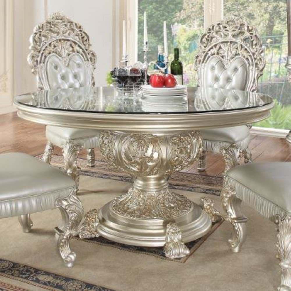 

    
Classic Gray Composite Wood Dining Room Set 5PCS Acme Furniture Valkyrie DN00689-RT-5PCS
