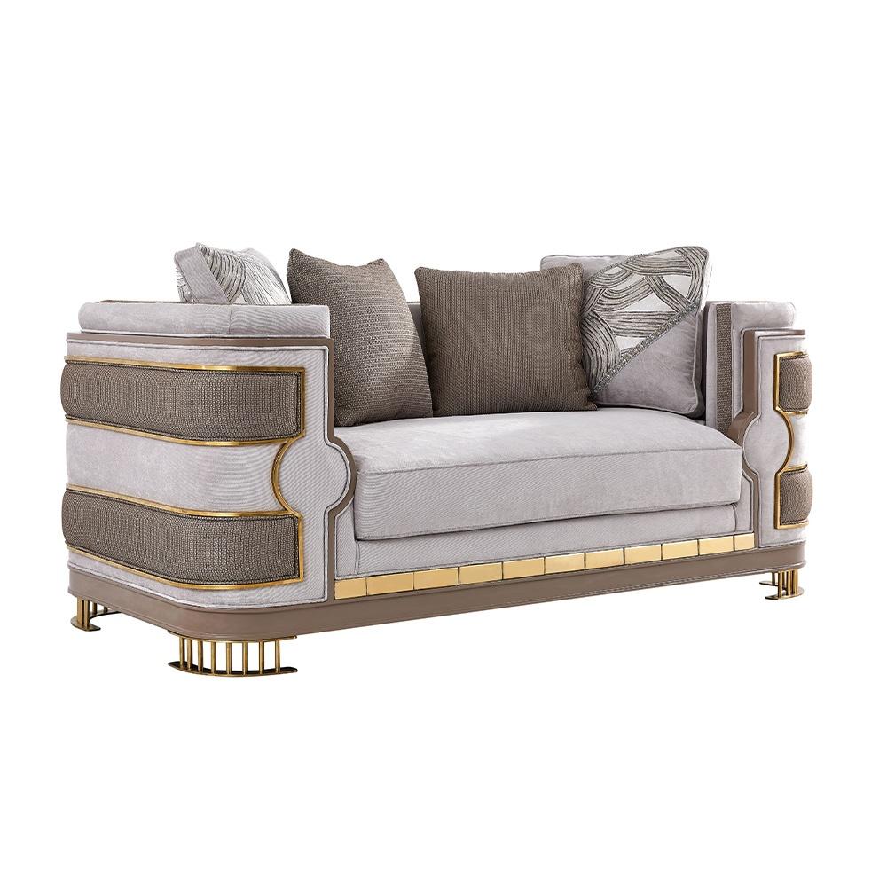 

                    
Homey Design Furniture HD-9020 Sofa Set Gray/Gold Fabric Purchase 
