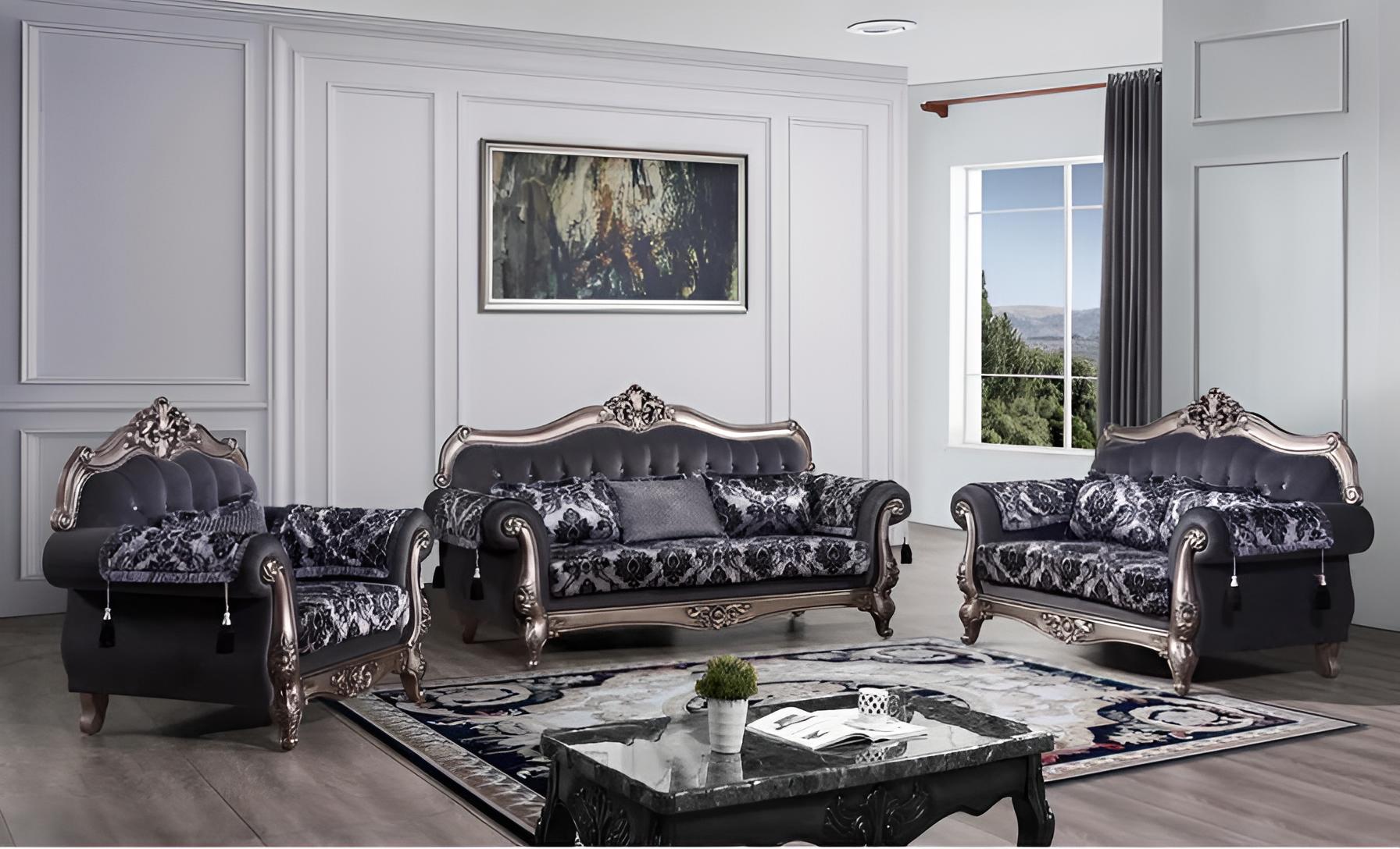 

                    
McFerran Furniture SF2265 Sofa Set Gray Fabric Purchase 
