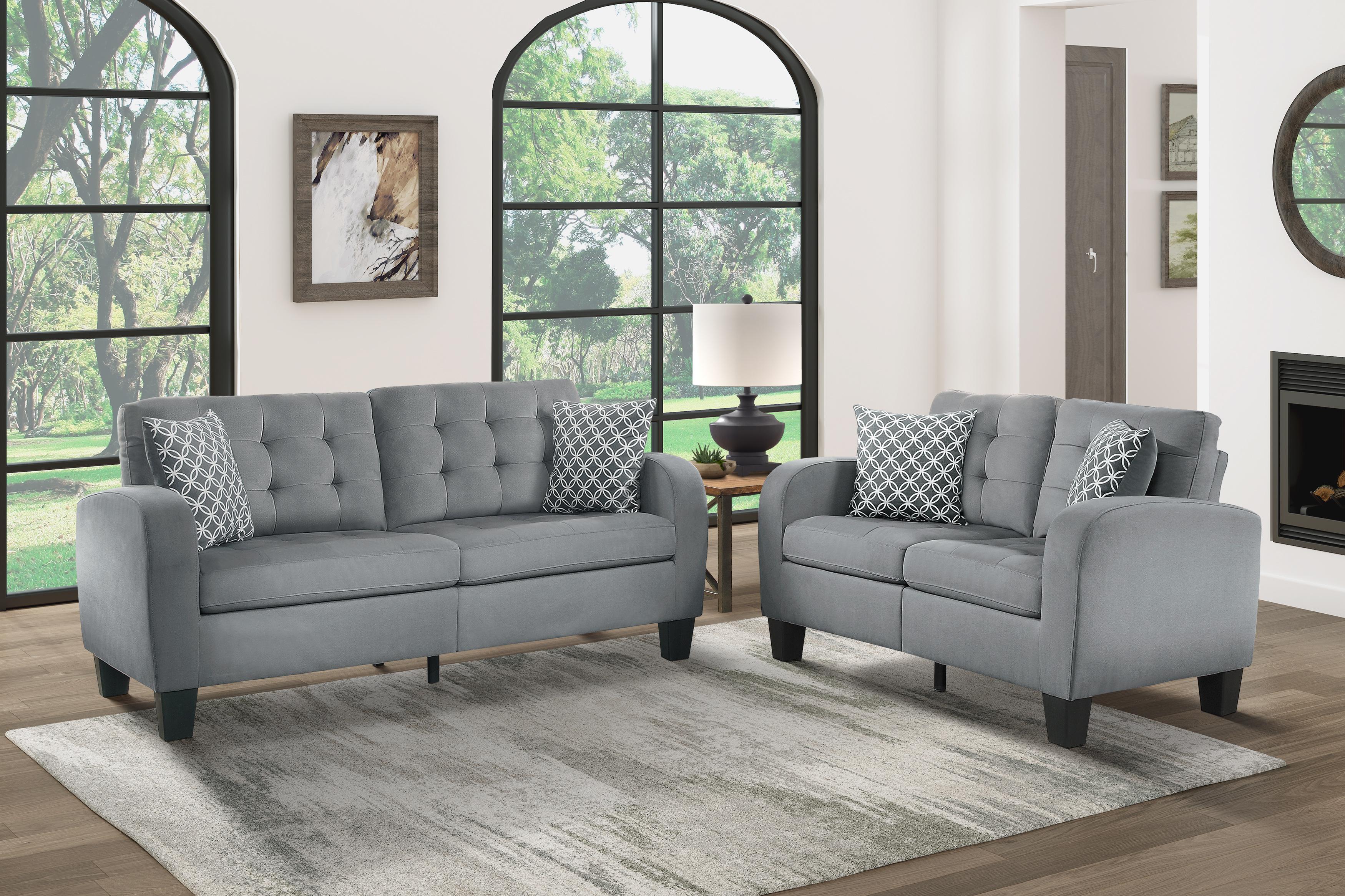 

                    
Homelegance 8202GRY-3 Sinclair Sofa Gray Textured Purchase 
