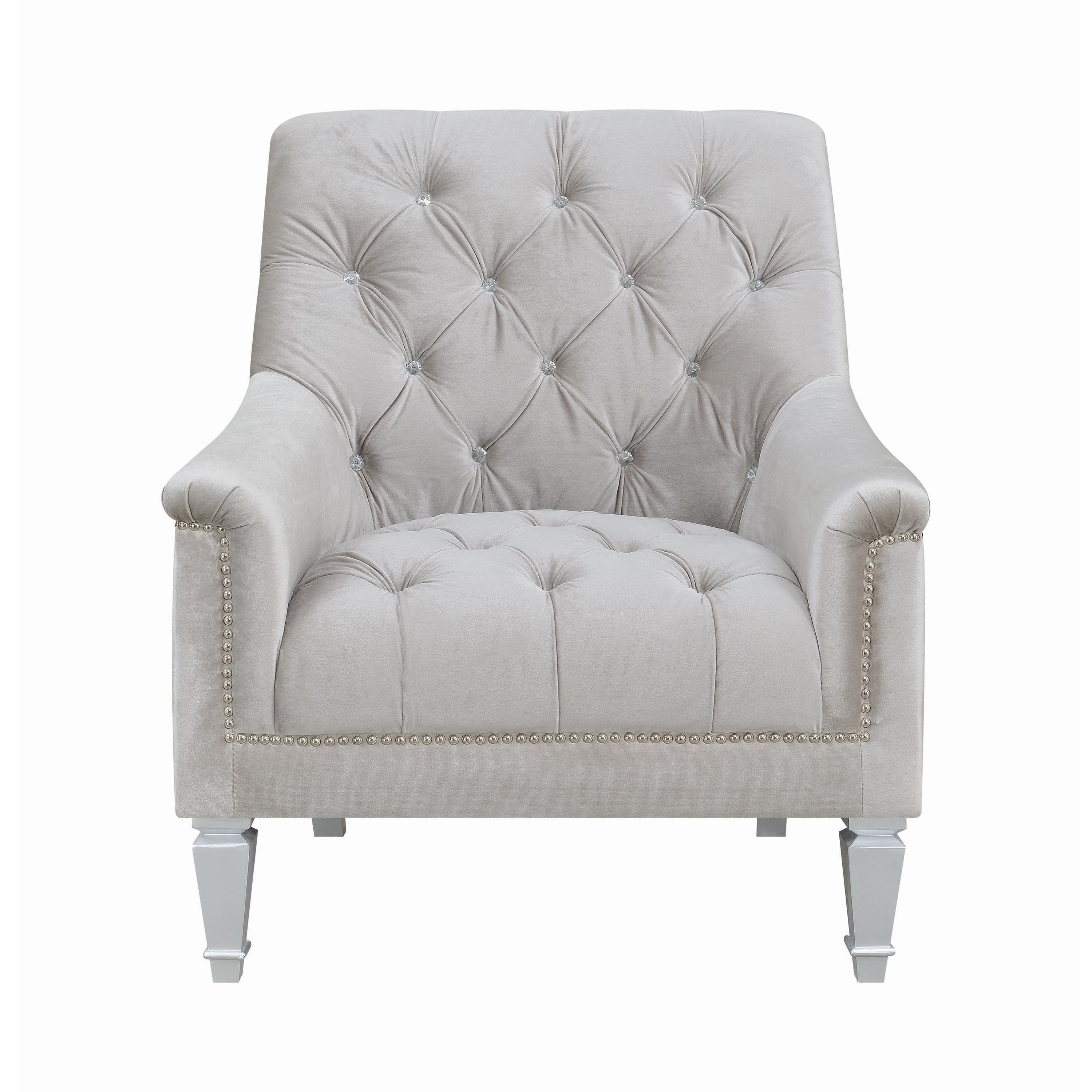 

    
Classic Gray Velvet Arm Chair Coaster 508463 Avonlea
