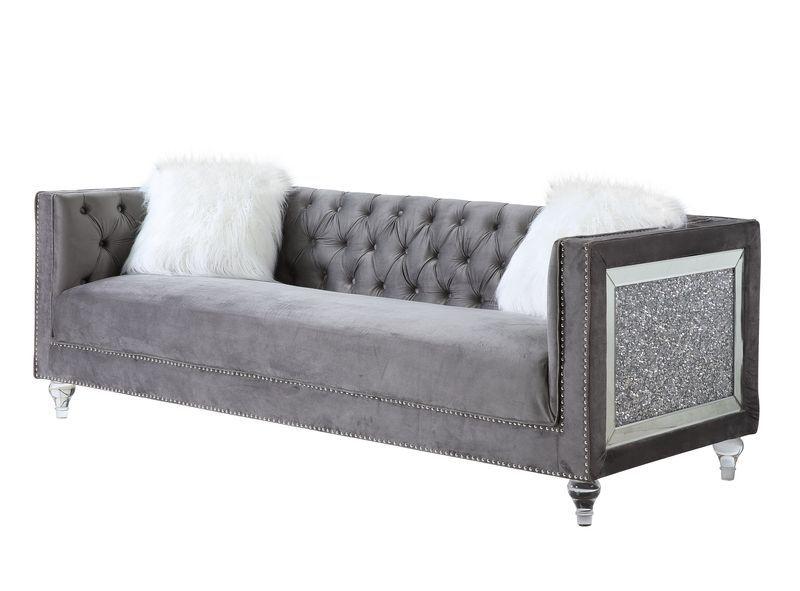 Classic Sofa HeiberoII LV00330 in Gray Velvet