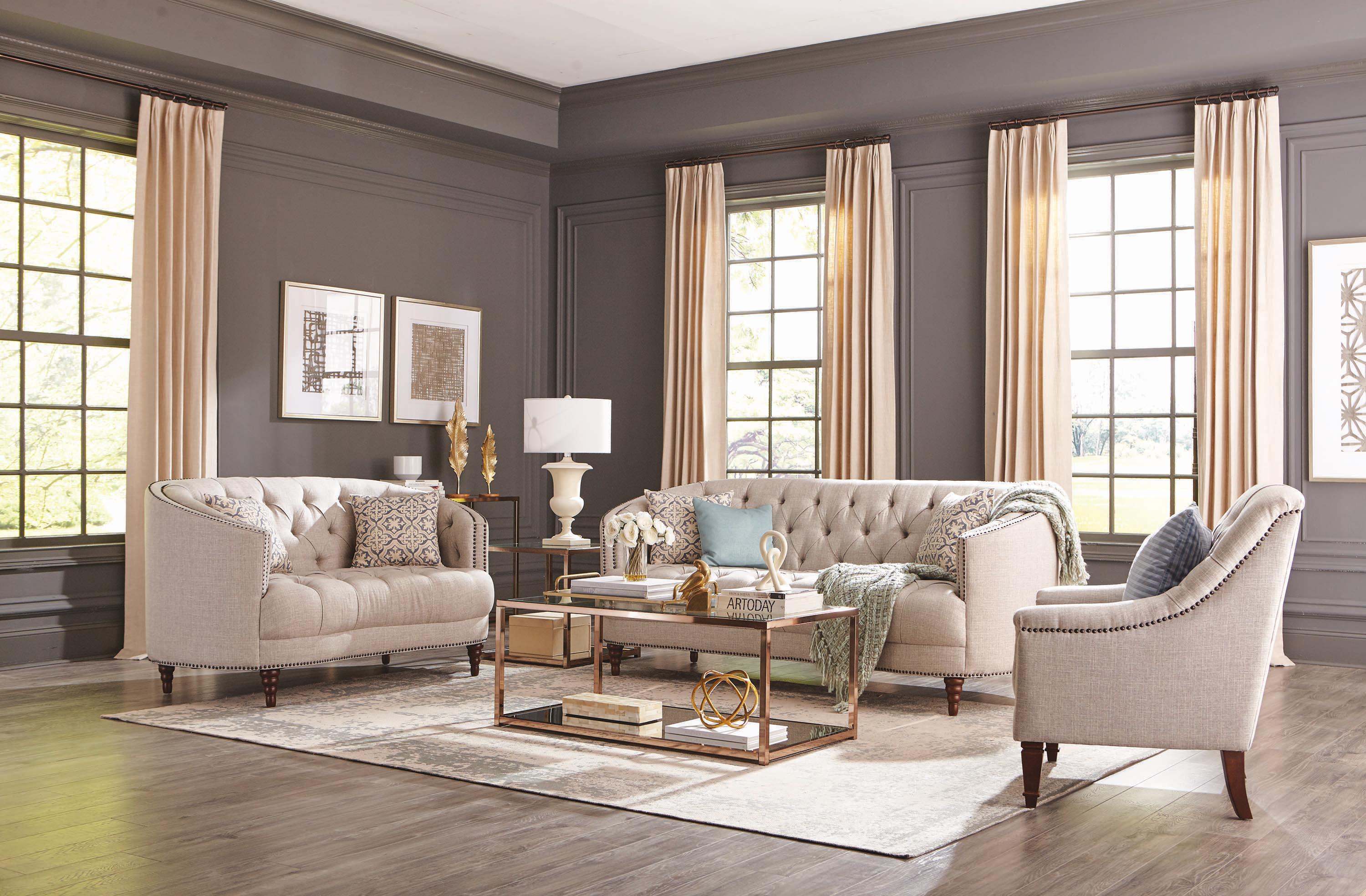 

                    
Buy Classic Gray Woven Fabric Living Room Set 2pcs Coaster 505641-S2 Avonlea
