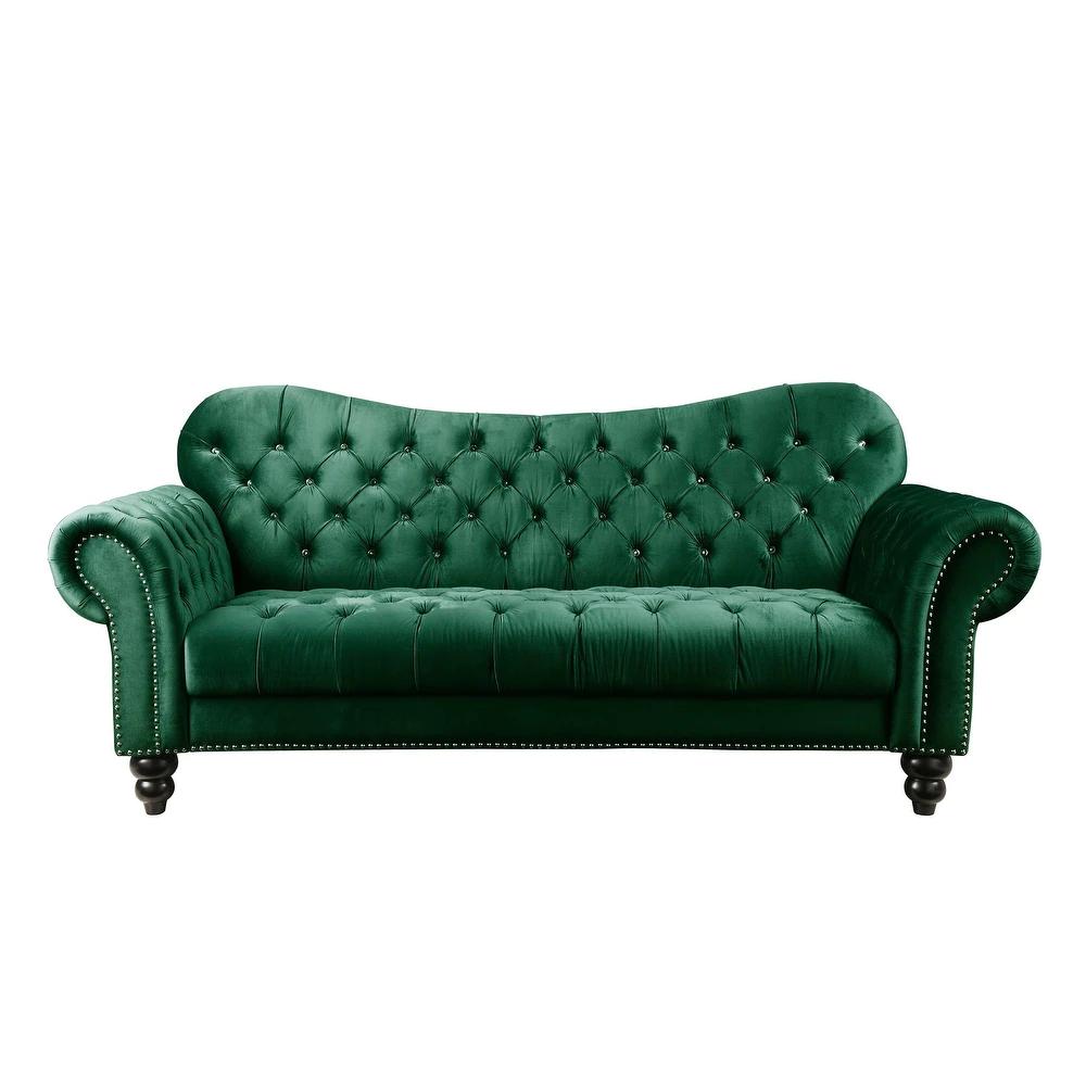 

    
Classic Green Velvet Sofa by Acme Iberis 53400
