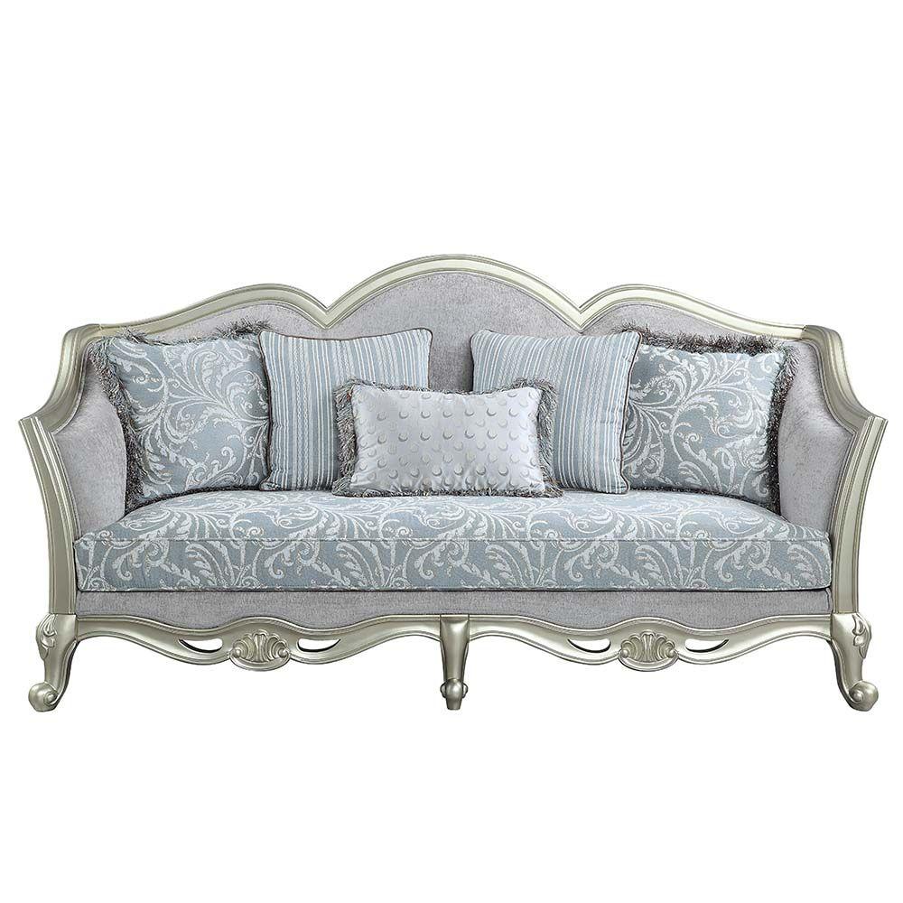 

    
Classic Light Gray Linen Sofa by Acme Qunsia LV01117
