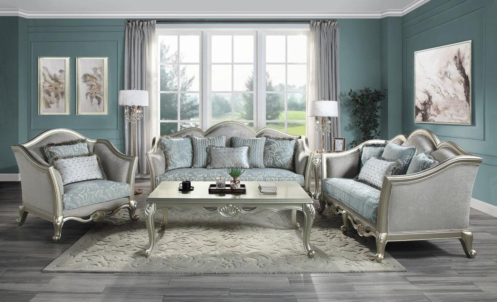 

    
 Order  Classic Light Gray Linen Sofa + Loveseat by Acme Qunsia LV01117-2pcs
