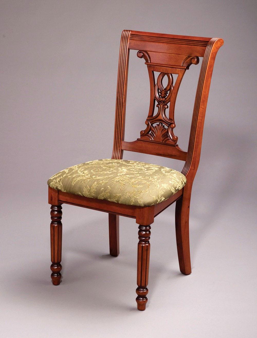 Classic, Traditional Dining Side Chair 38658 AA-38658-DCH-Set-2 in Golden Beige, Medium Brown Fabric