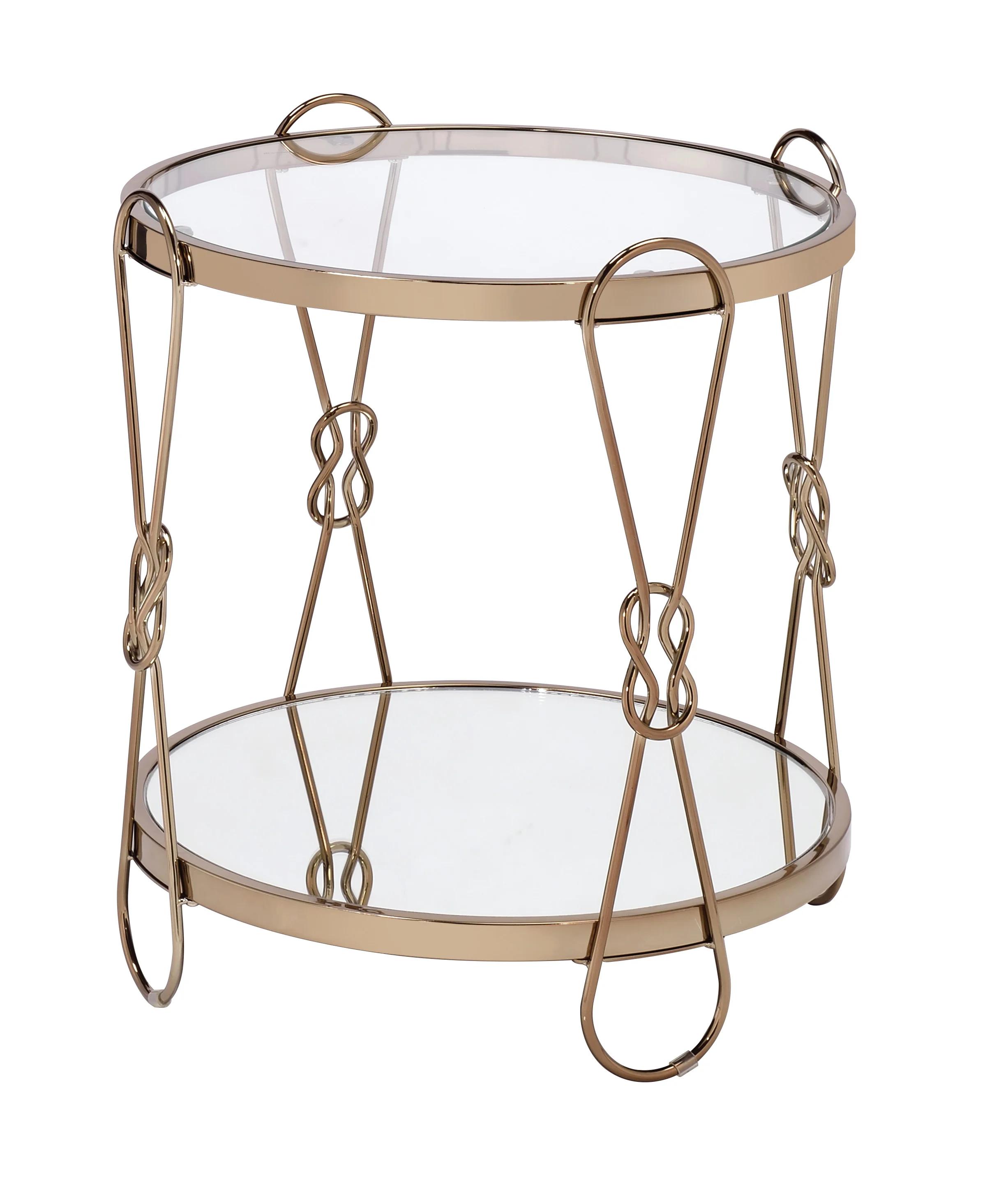 Classic End Table Zekera 83942 in Champagne 