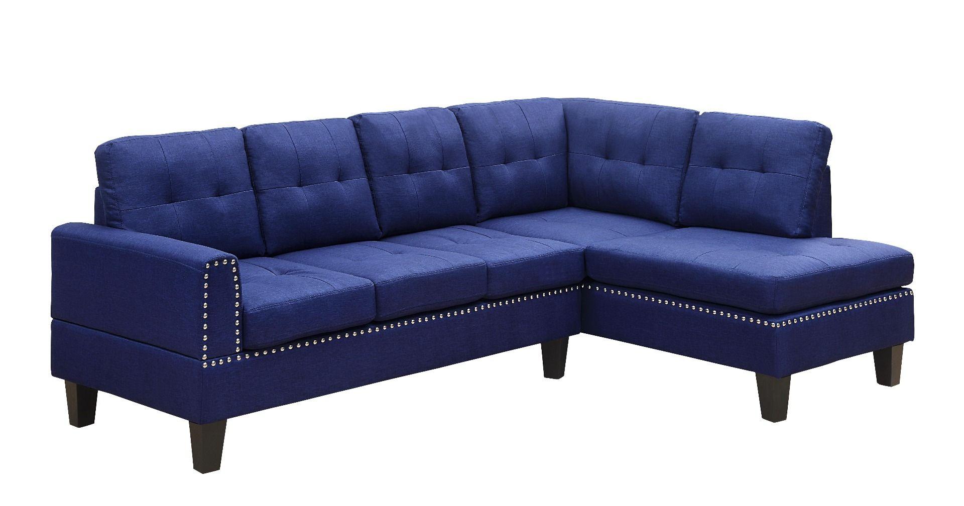 

    
Classic & Modern Blue Linen Sectional Sofa by Acme Jeimmur 56480-3pcs
