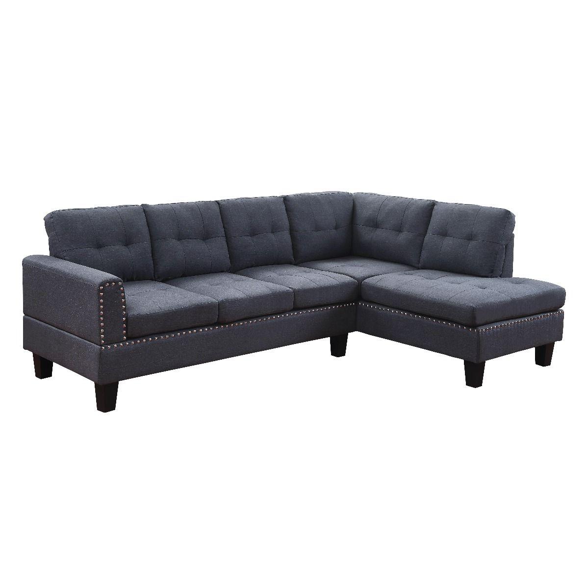 

    
Classic & Modern Gray Linen Sectional Sofa by Acme Jeimmur 56475-3pcs
