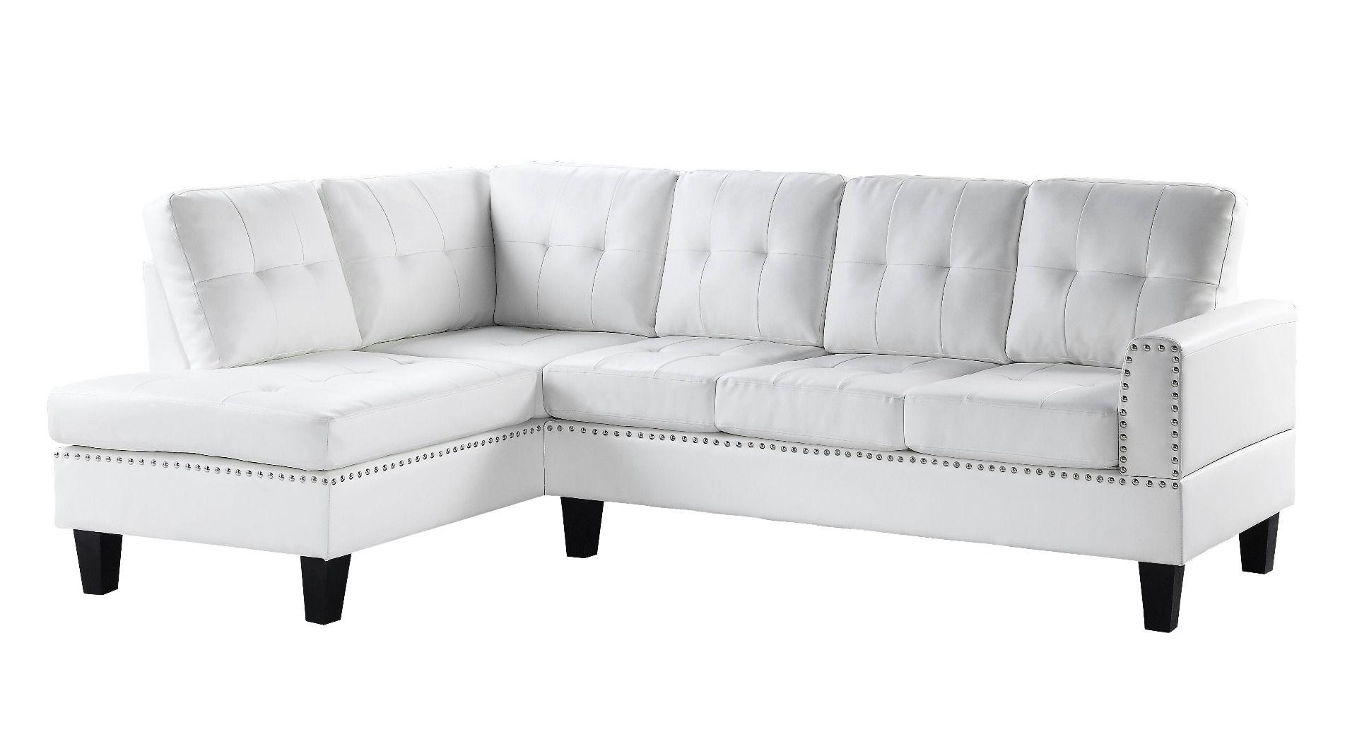 

    
Classic & Modern White PU Sectional Sofa by Acme Jeimmur 56470-3pcs
