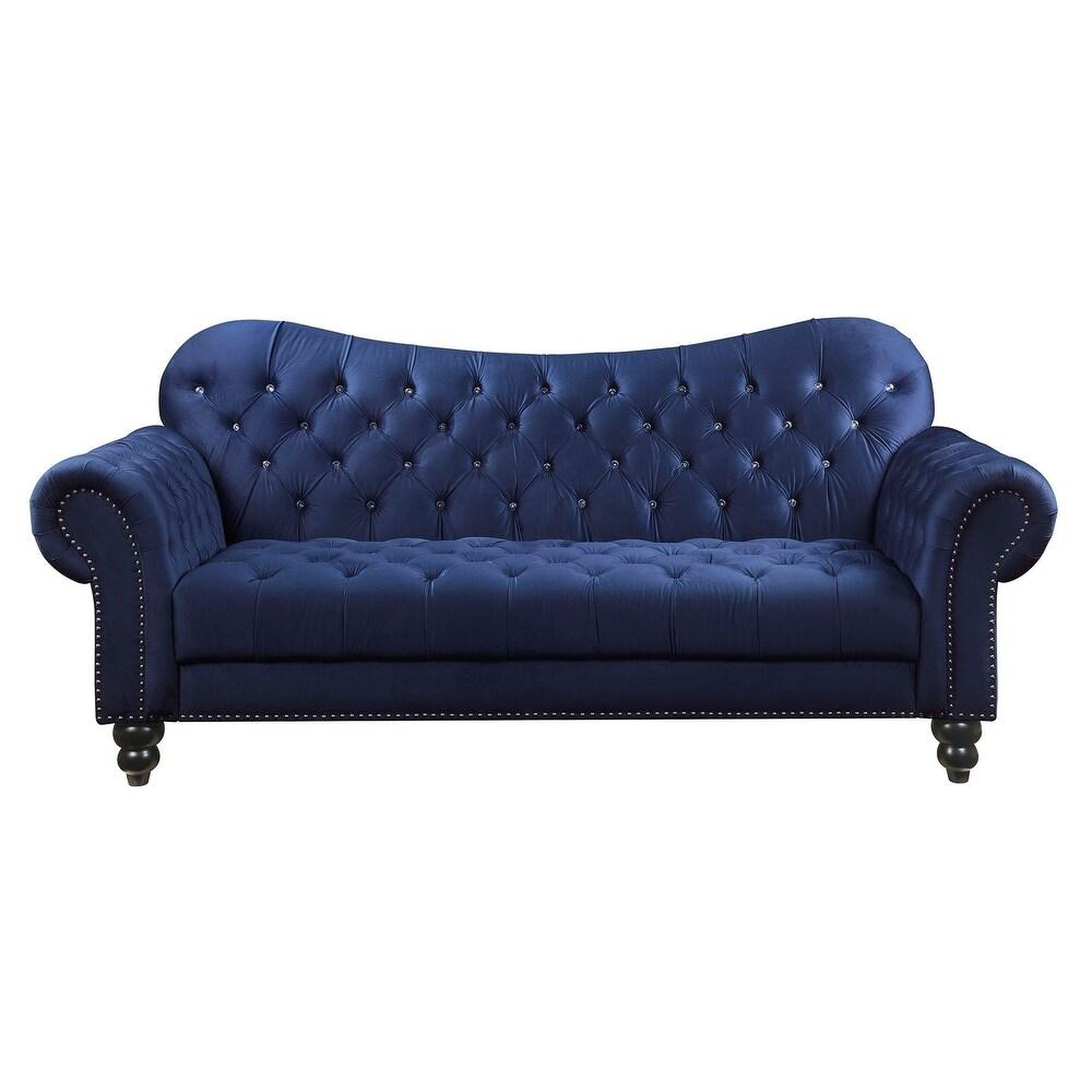 

                    
Acme Furniture Iberis Sofa and Loveseat Set Navy blue Velvet Purchase 
