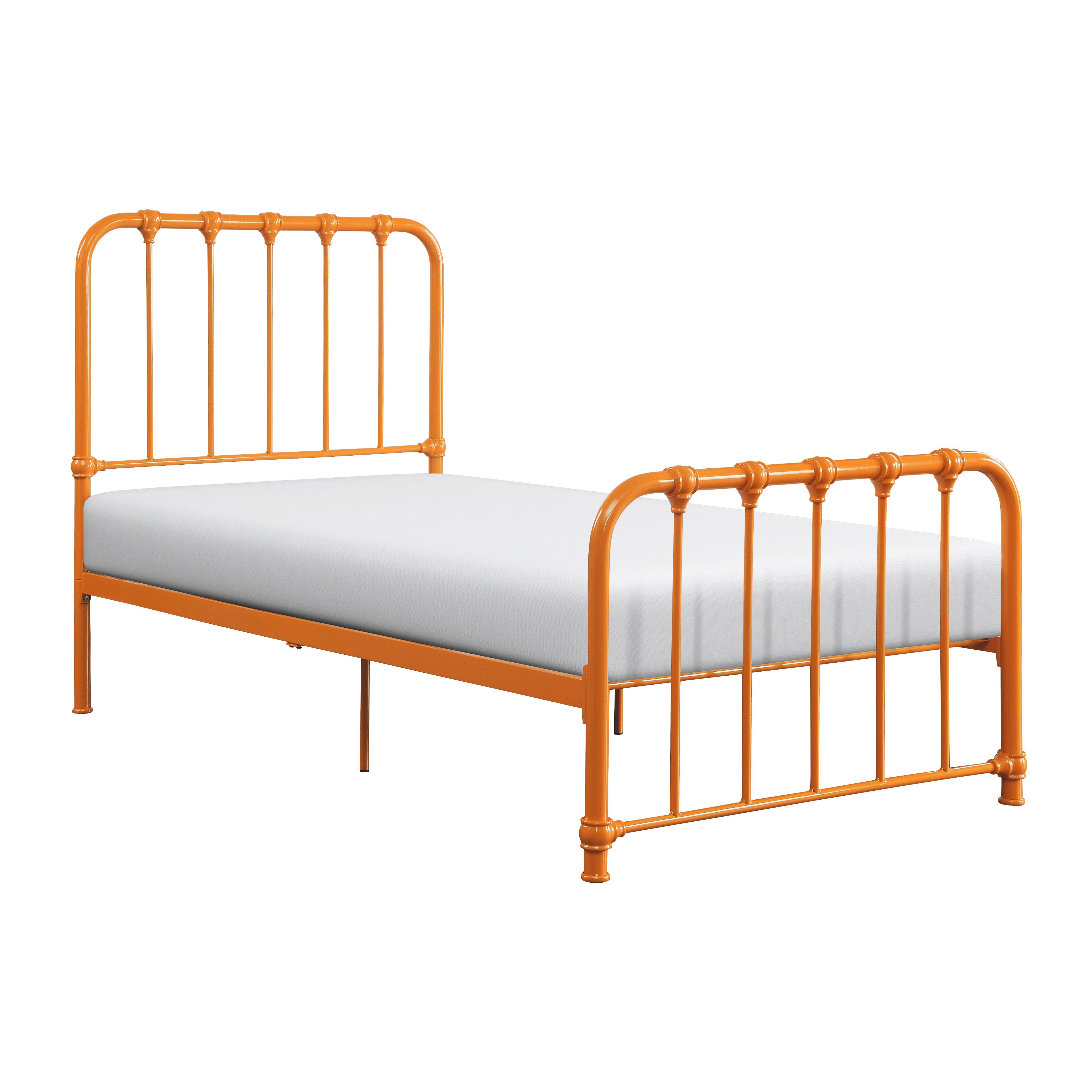 

    
Classic Orange Metal Twin Bed Homelegance 1571RNT-1 Bethany
