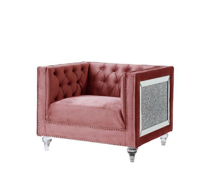 Classic Chair HeiberoII LV00329 in Pink Velvet