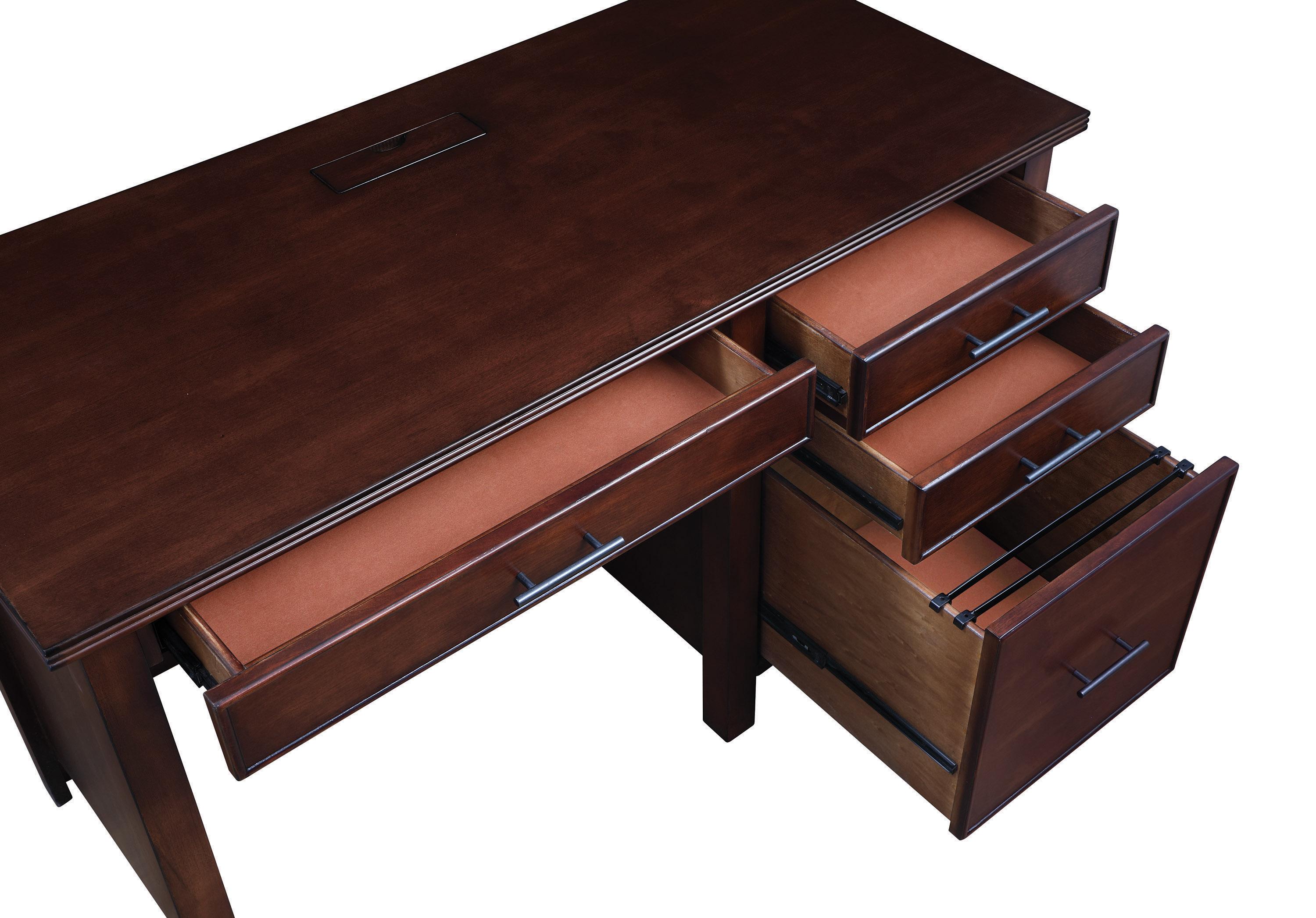 

    
Classic Red Brown Poplar Office Desk Coaster 801199 Daryll
